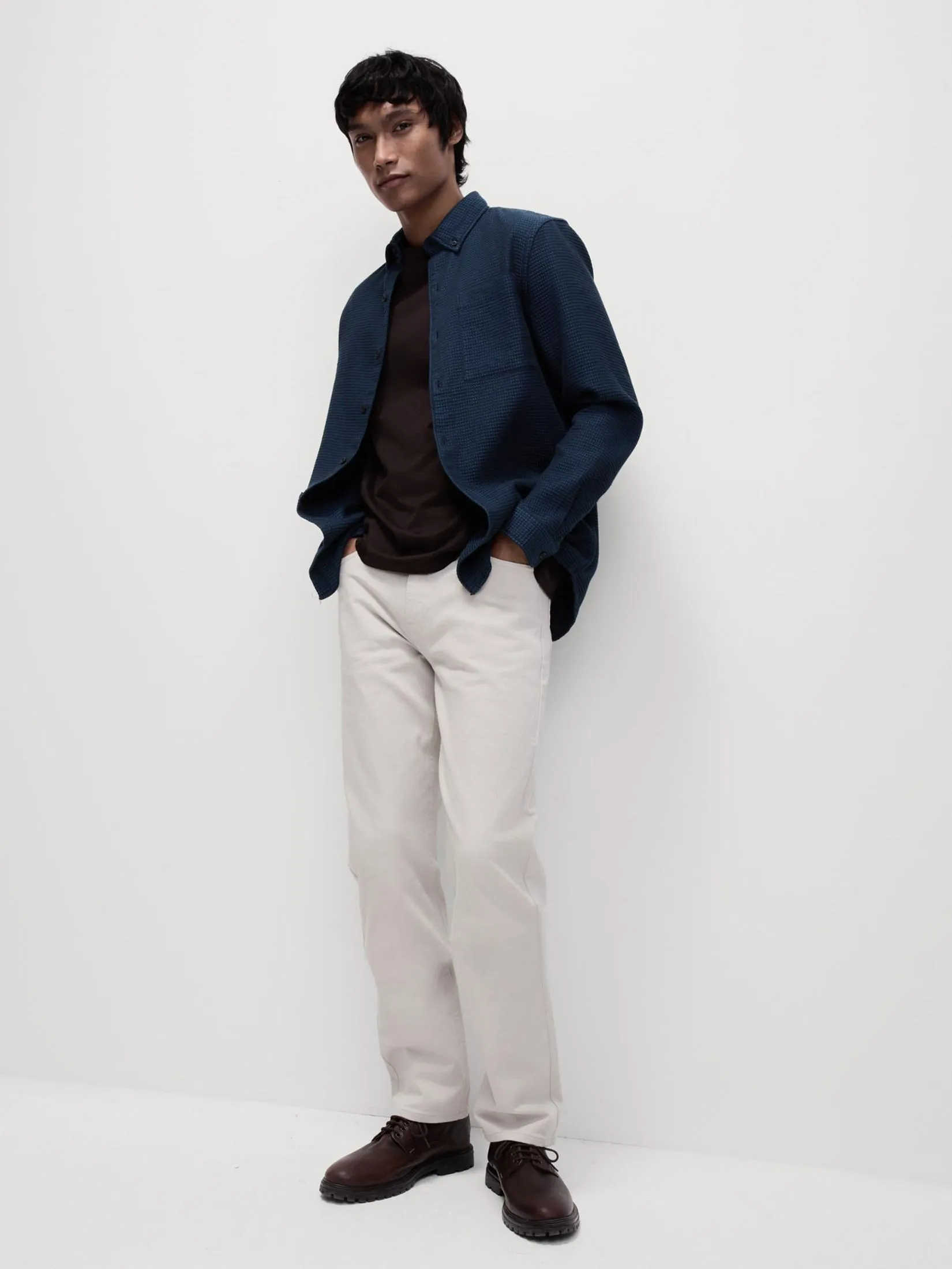 MARKS & SPENCER Men Shirt Pure Cotton Textured