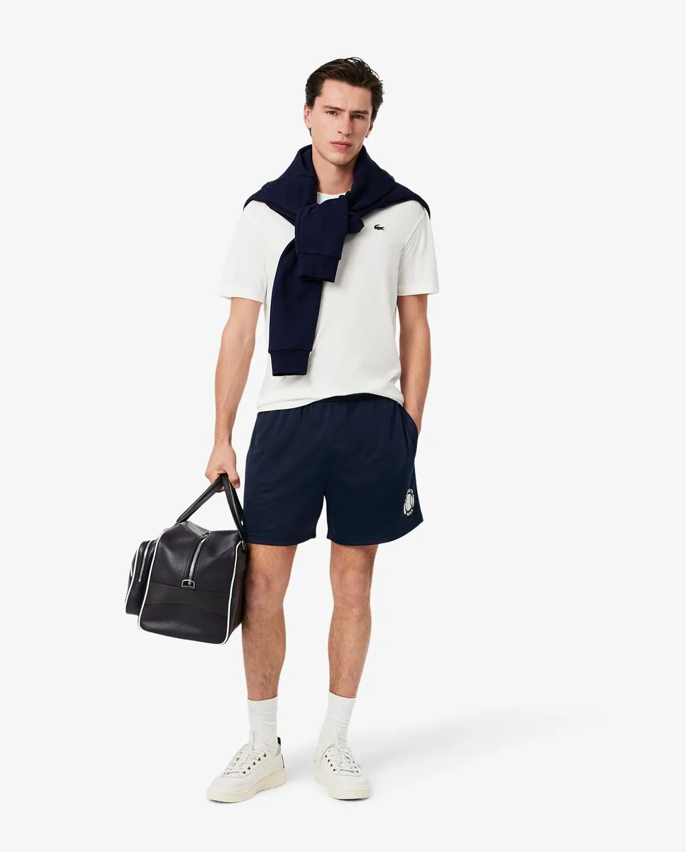 LACOSTE Graphic Mesh Shorts Blue