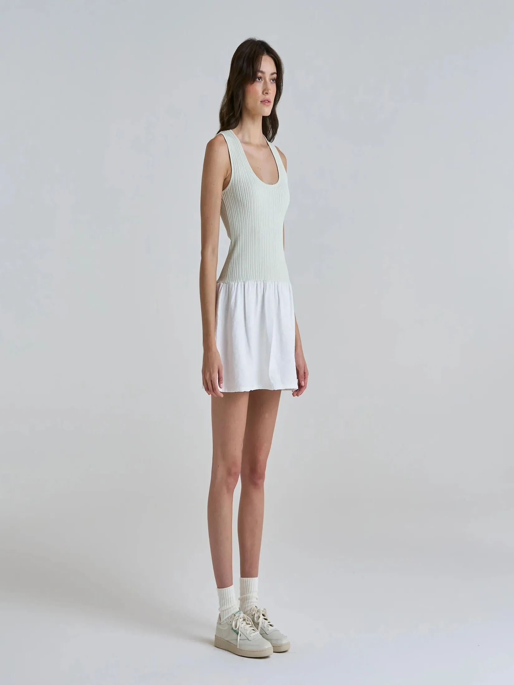 MALBON GOLF SAIL TANK DRESS IN SNOW
