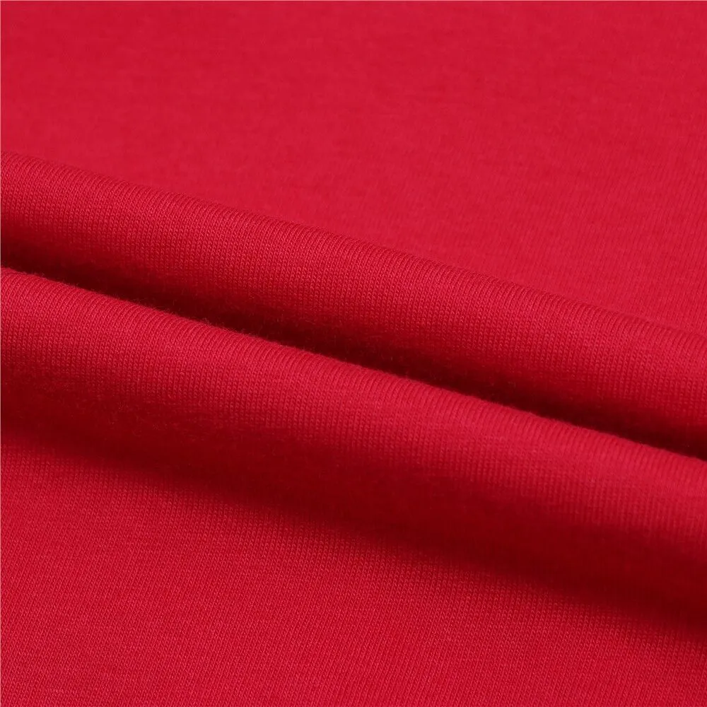 GIORDANO Red Men's Classic Man Embroidery Tees