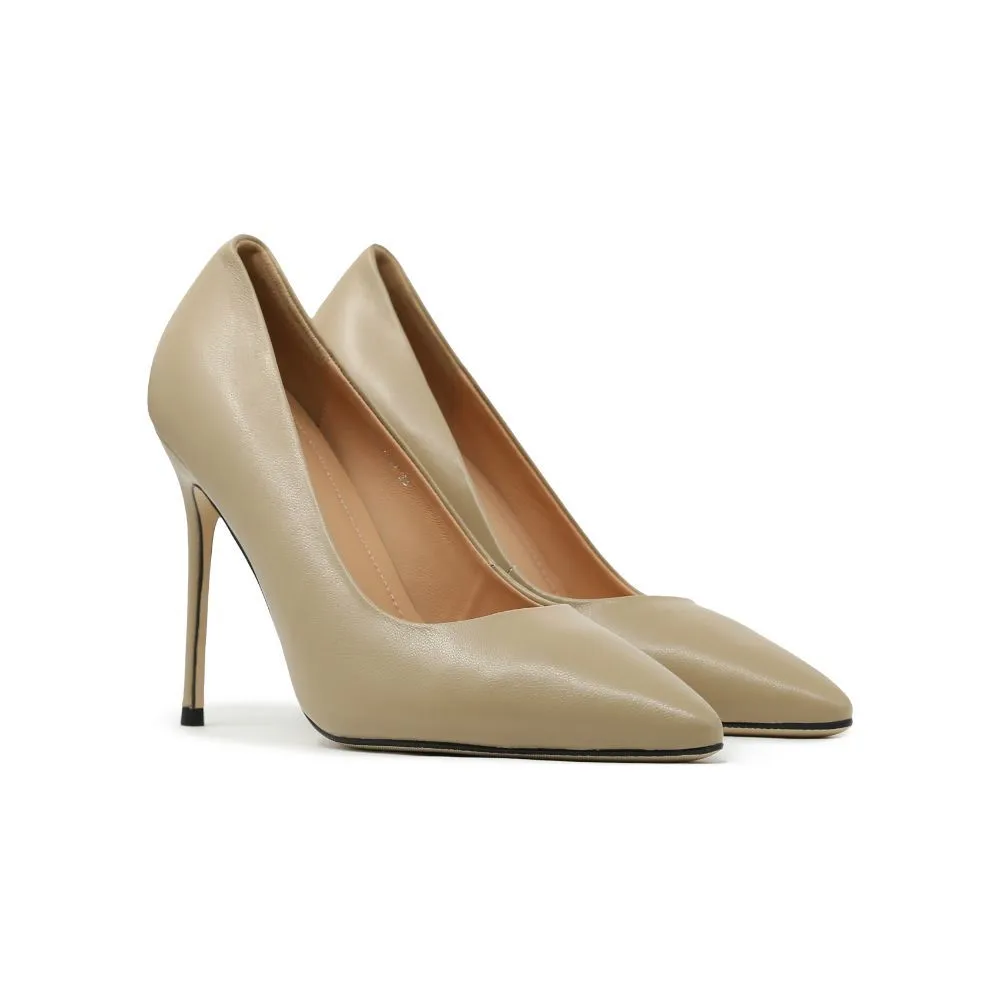 SHU CELEB HEELS 4" IN MILAN SWSC0801-BE12-MATTE NUDE