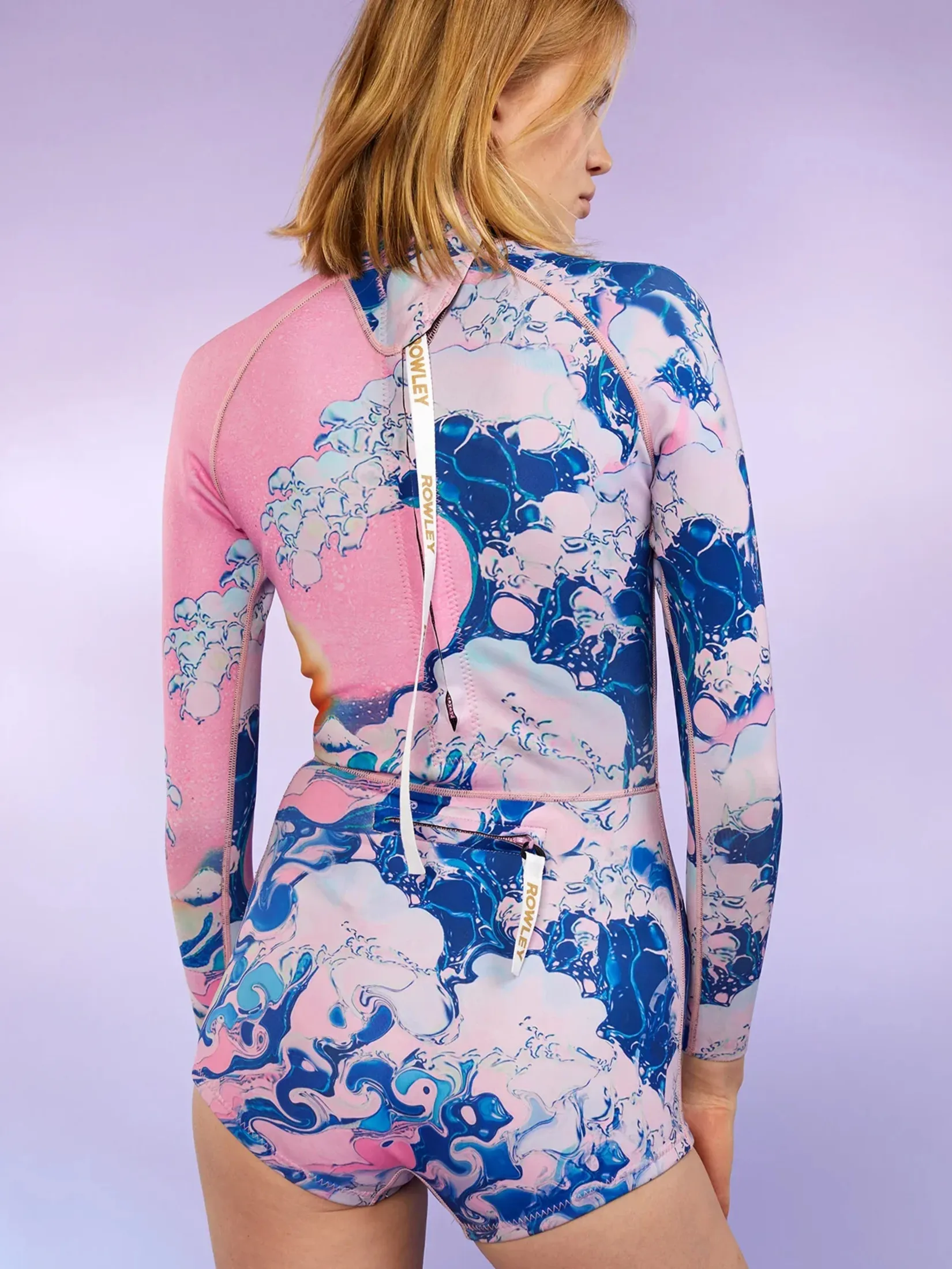 CYNTHIA ROWLEY WAVE WETSUIT IN PINK/BLUE