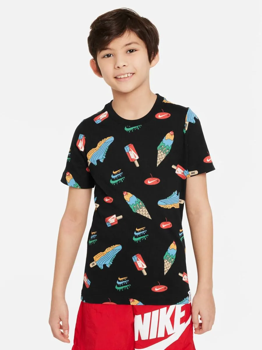 NIKE KIDS Unisex Kids T-Shirt Nike Sportswear KC23 Sole Food Black