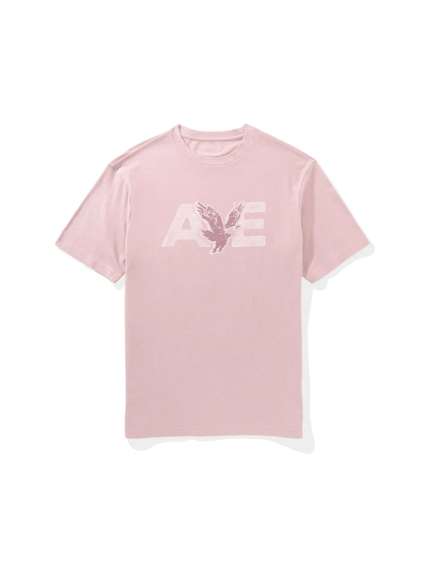 AMERICAN EAGLE MEN G SS BTS24 CORE BRAND SET IN TEE- CVC 160 DD + SERIOUSLY SOFT WASH 615 PINK Size - S