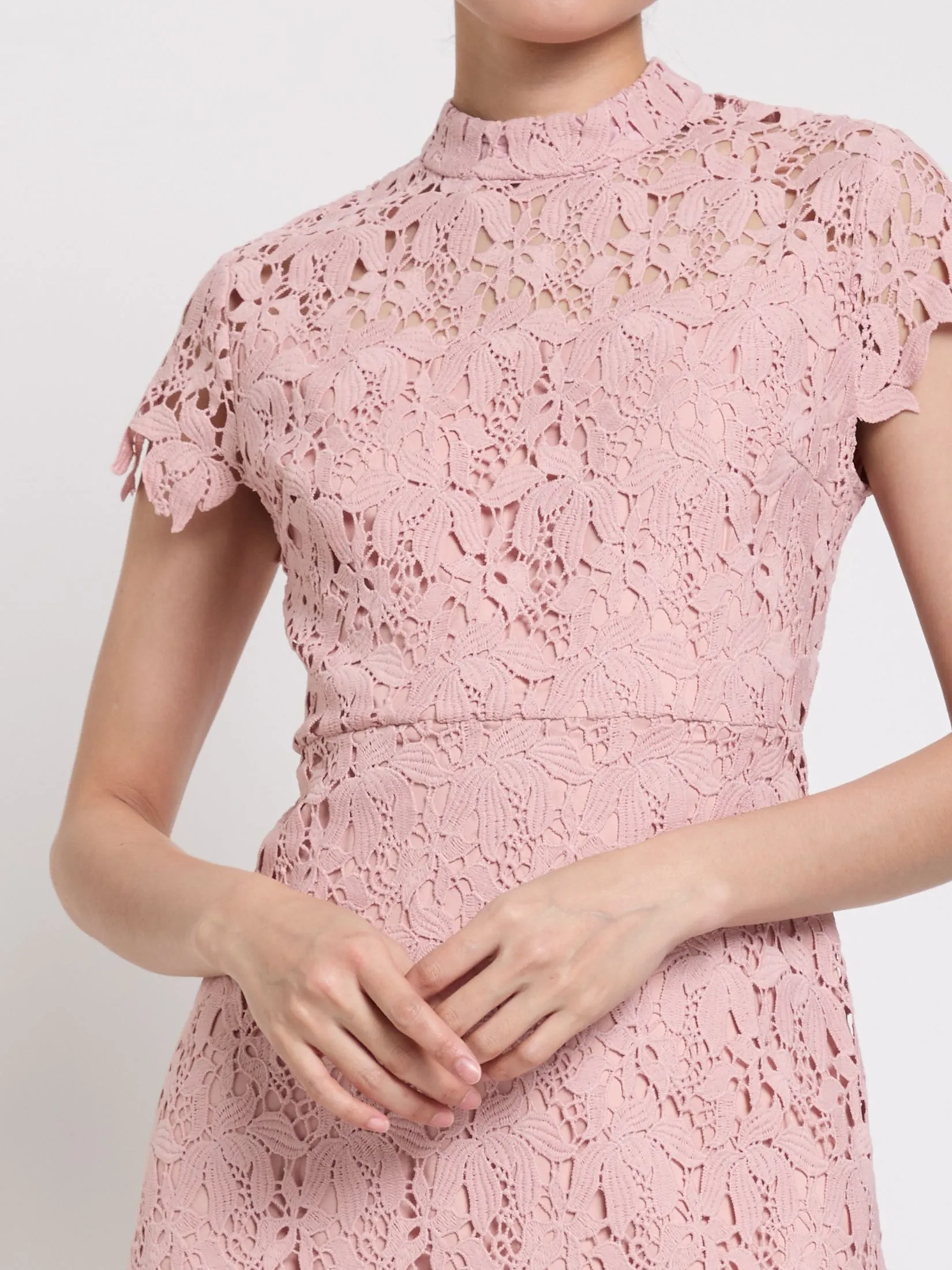 EXPRESSIONS EVENING Women Midi Dress With Mock Neck and Fishtail Skirt