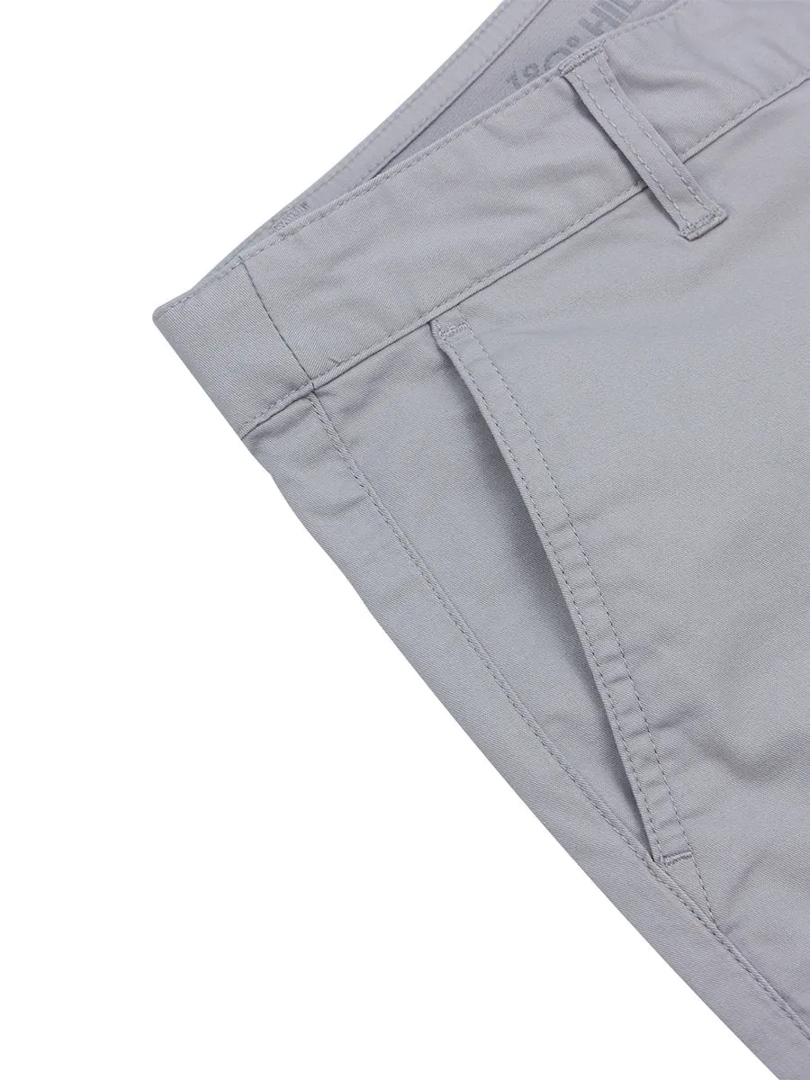 GIORDANO Women's Twill Mid-Rise Slim Fit Pocket Shorts (180 Elastic Waistband) Dolphin grey