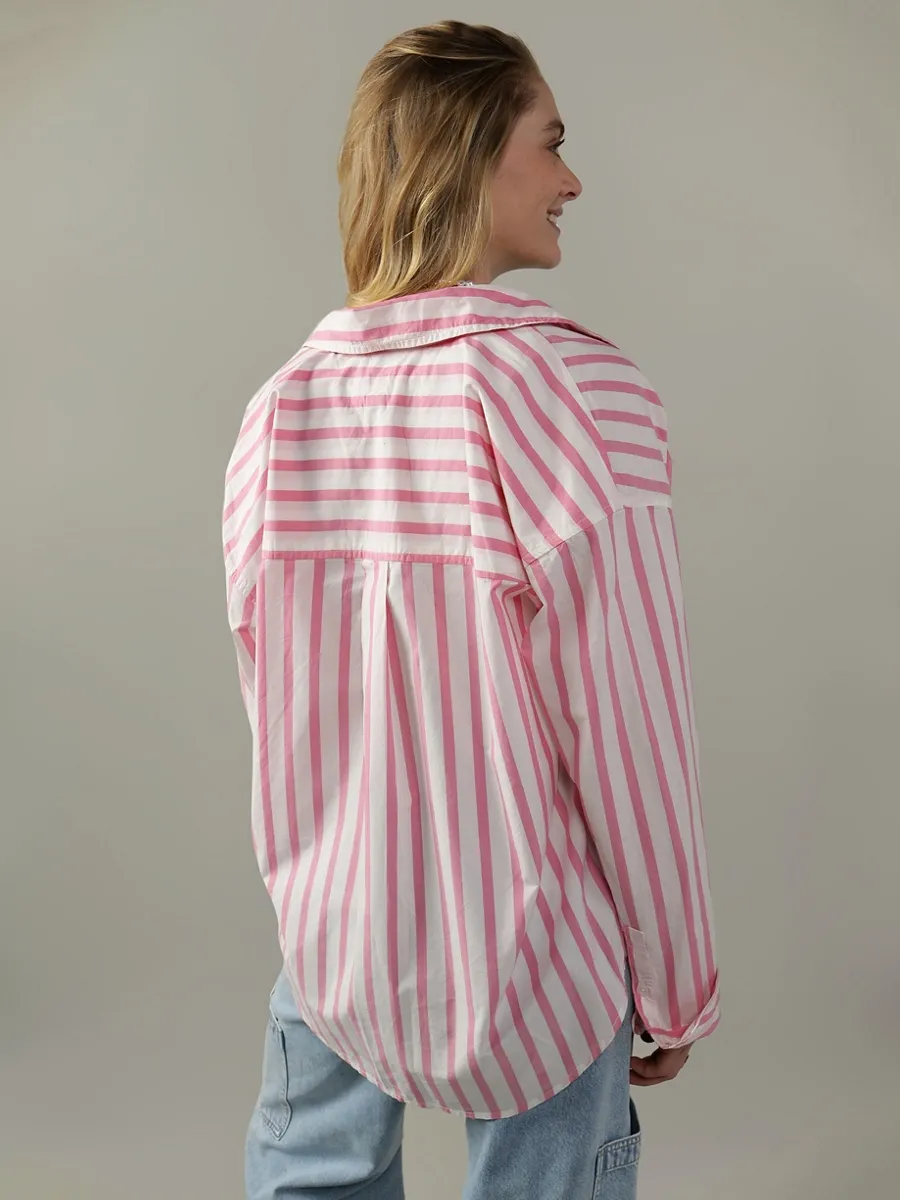 AMERICAN EAGLE WOMEN 5510 CORE PERFECT SHIRT YD 639 ROSE