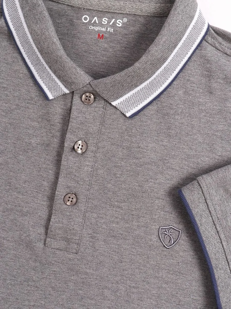 OASIS Men's Short sleeve polo shirt Grey