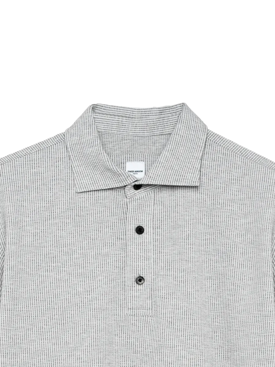 TAKEO KIKUCHI MEN GREY COOLMAX KNIT SUCKER POLO SHIRT