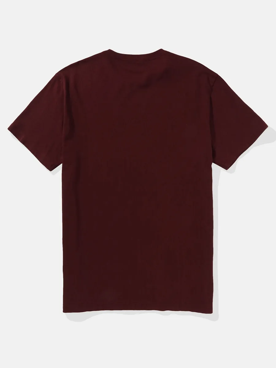 AMERICAN EAGLE MEN G INTL SS SET IN TEE- PC DYE + SERIOUSLY SOFT WASH 613 BURGUNDY