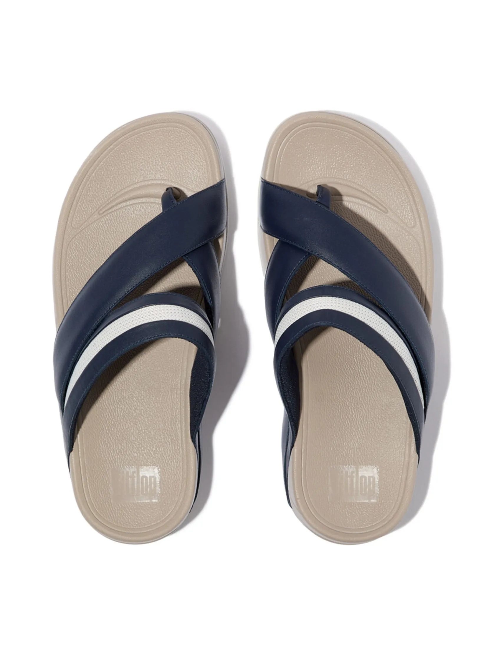 FitFlop™ MEN'S SLING LEATHER/MESH TOE-POST BLUE
