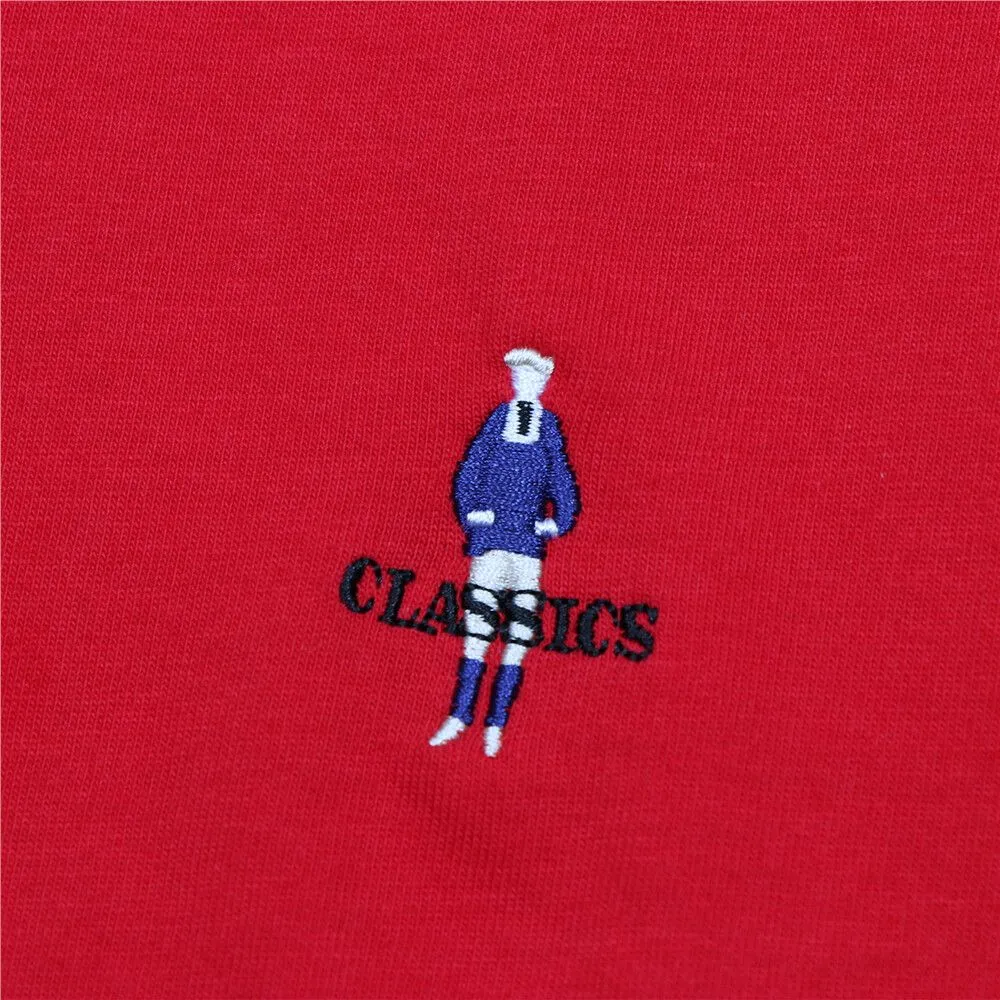 GIORDANO Red Men's Classic Man Embroidery Tees