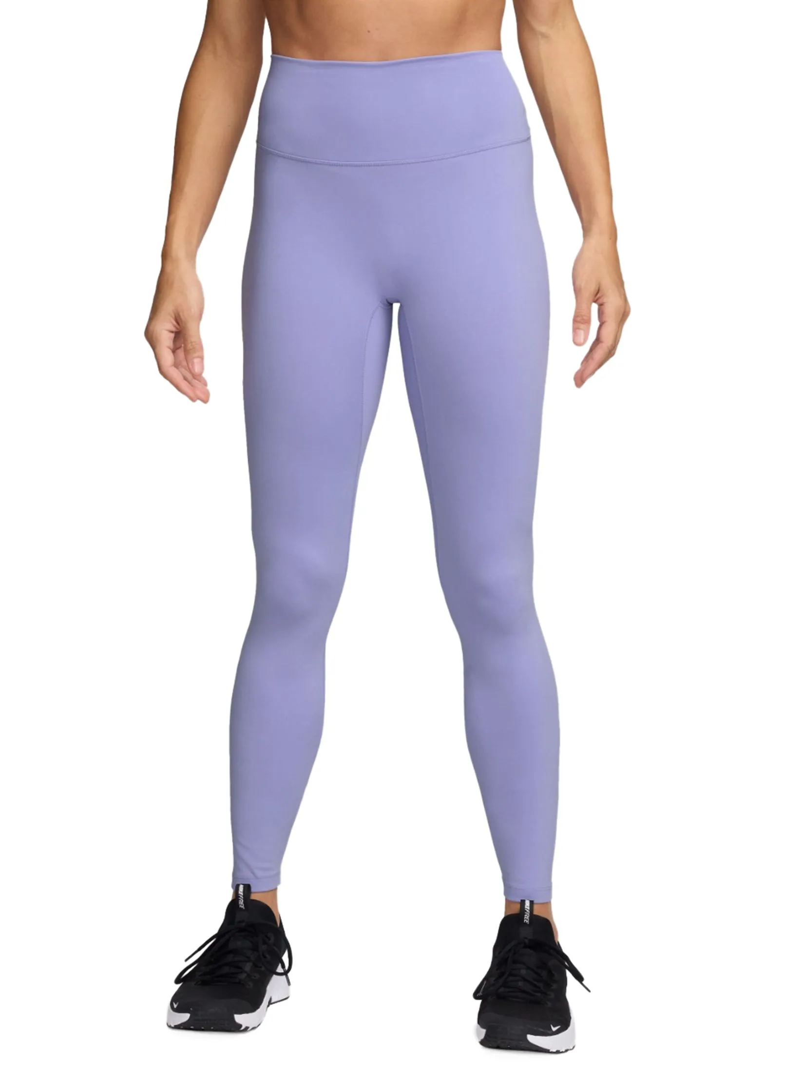 NIKE Women Leggings One Seamless Front High-Waisted Full-Length Lilac Ice/Black