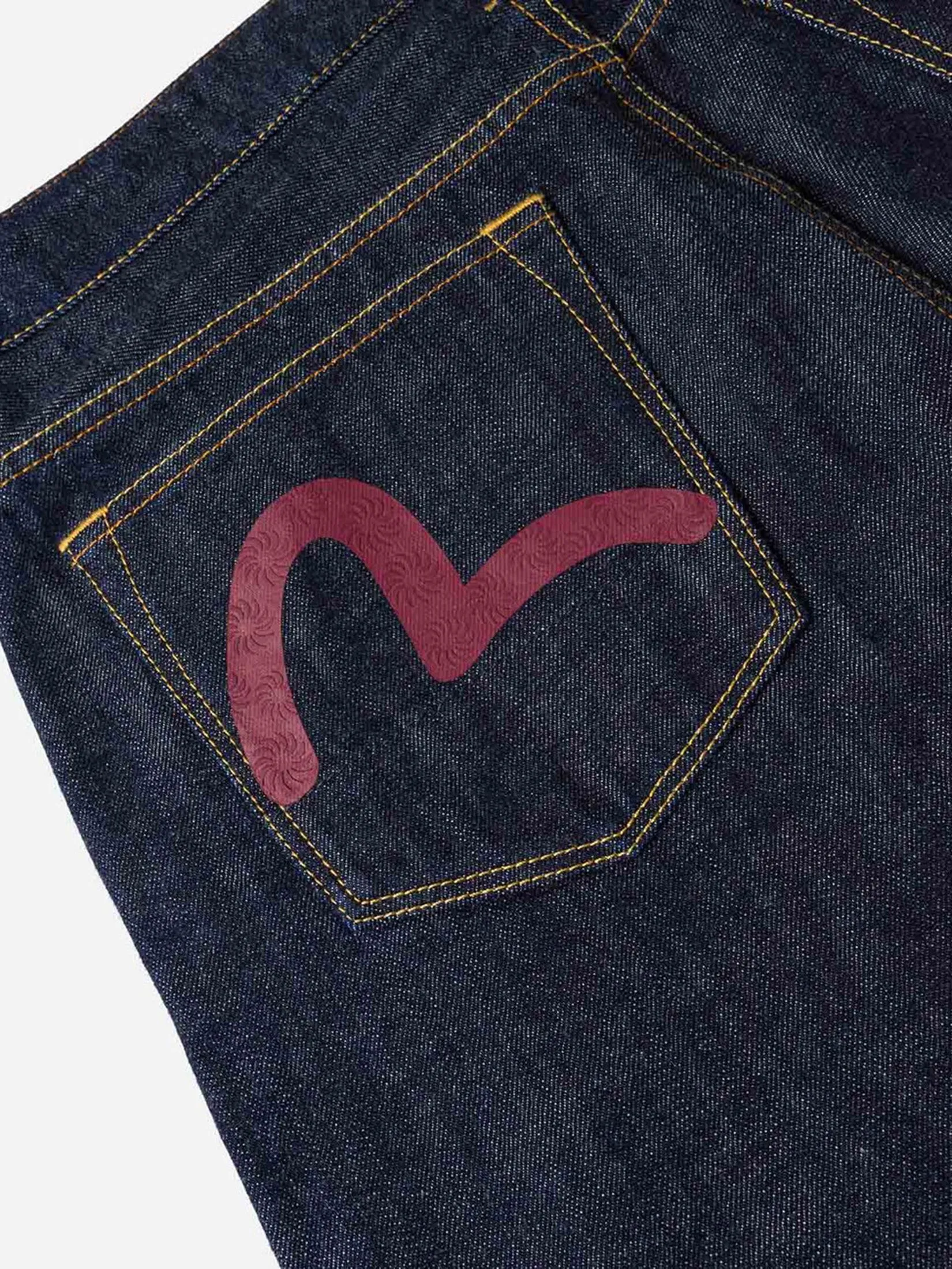 EVISU Men Jeans Seagull Print and Pockets Carrot Fit #2017 Navy