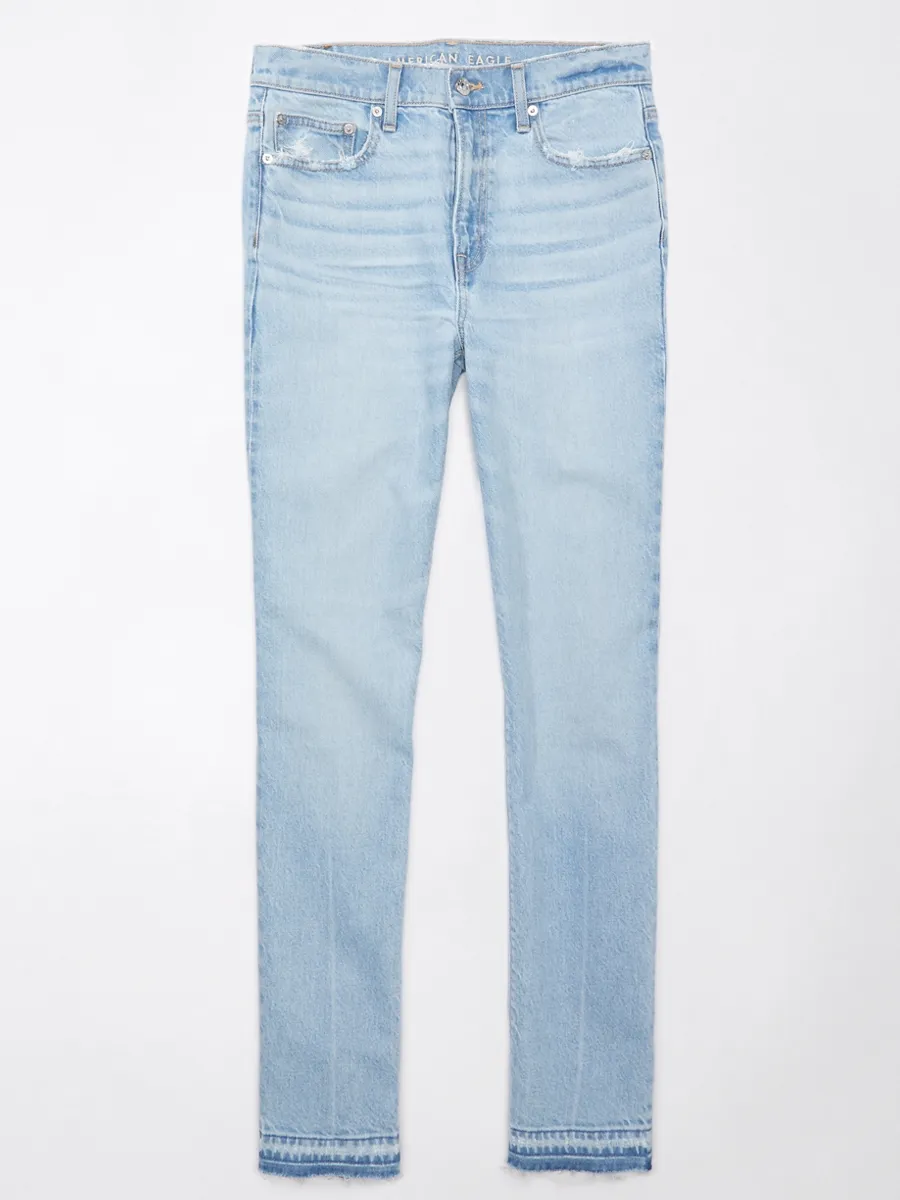AMERICAN EAGLE WOMEN SUPER HIGH-RISE STRAIGHT JEANS 522 LAKESIDE