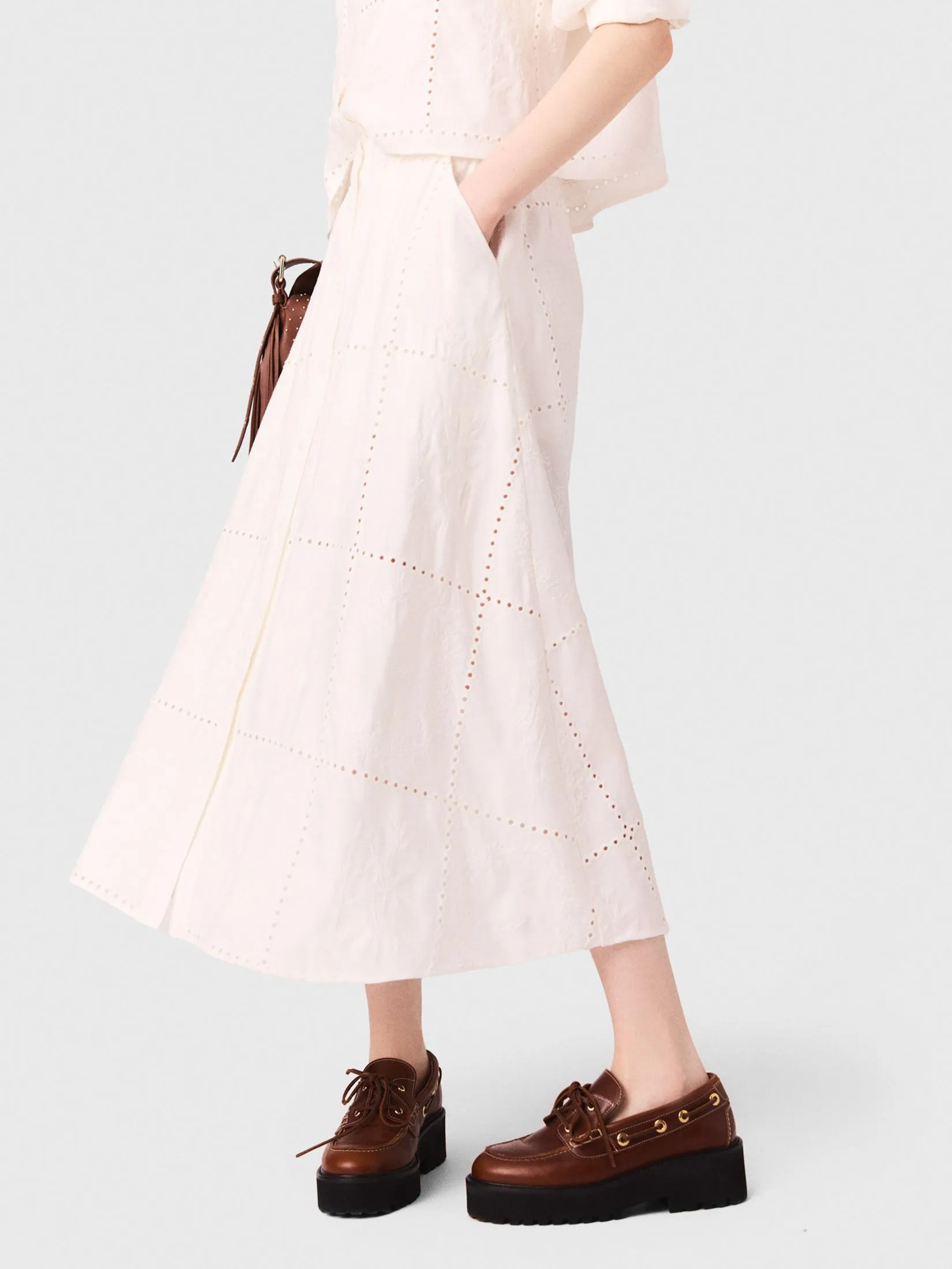 MAJE Women Midi Skirt Embroidered