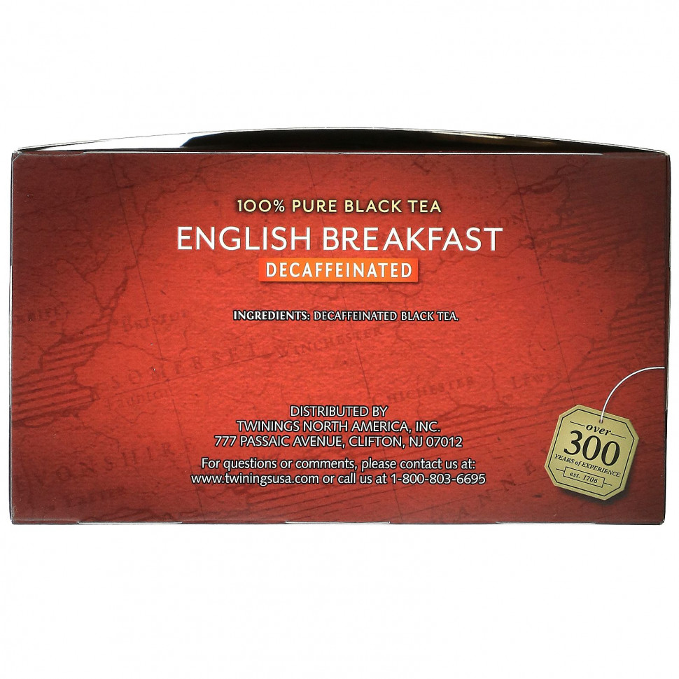 Twinings, English Breakfast, Decaffeinated, 50 Tea Bags, 3.53 oz (100 g)