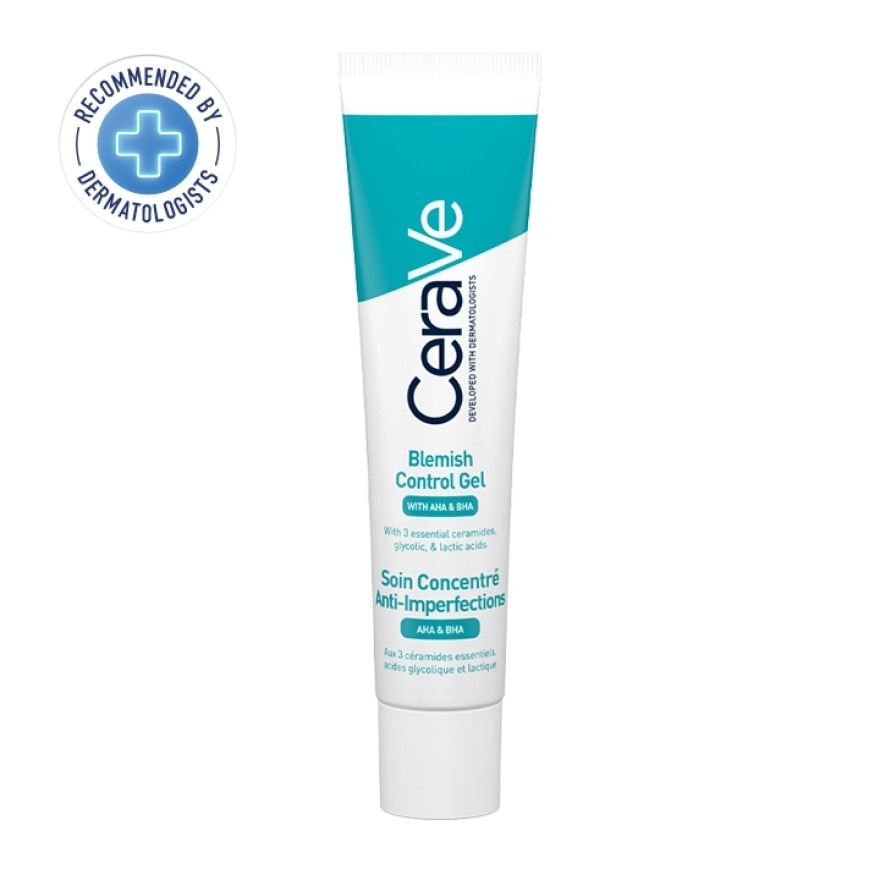 Cerave Blemish Control Gel with AHA  BHA 40 ml. Facial moisturizer for blemish-prone