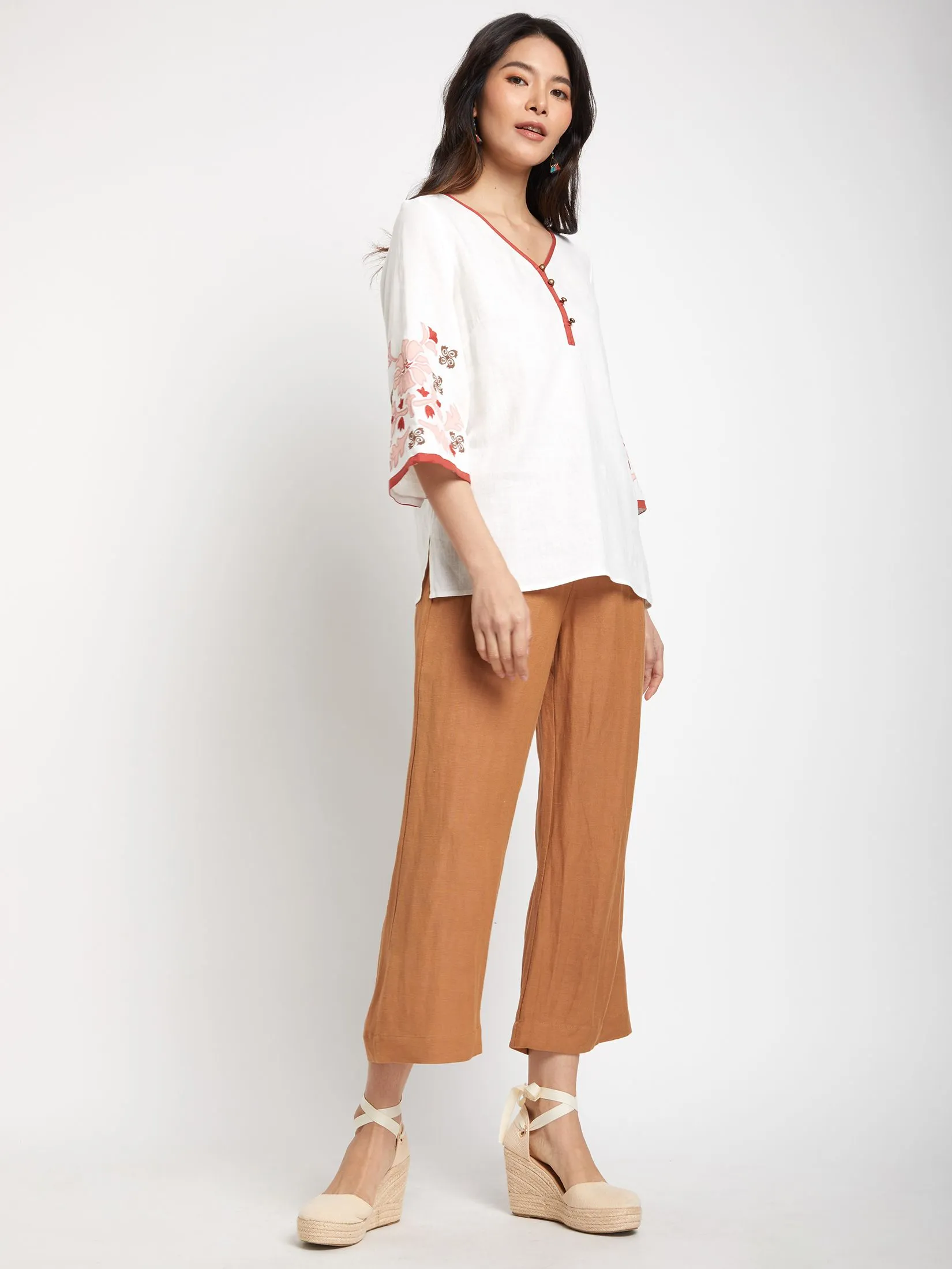 JOURNAL Women Blouse Long Sleeves V-Neck Print