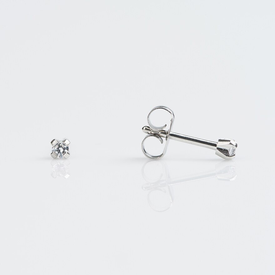 Studex Tiny Tips Earrings For Sensitive Ear Stainless 2mm Cubic Zirconia