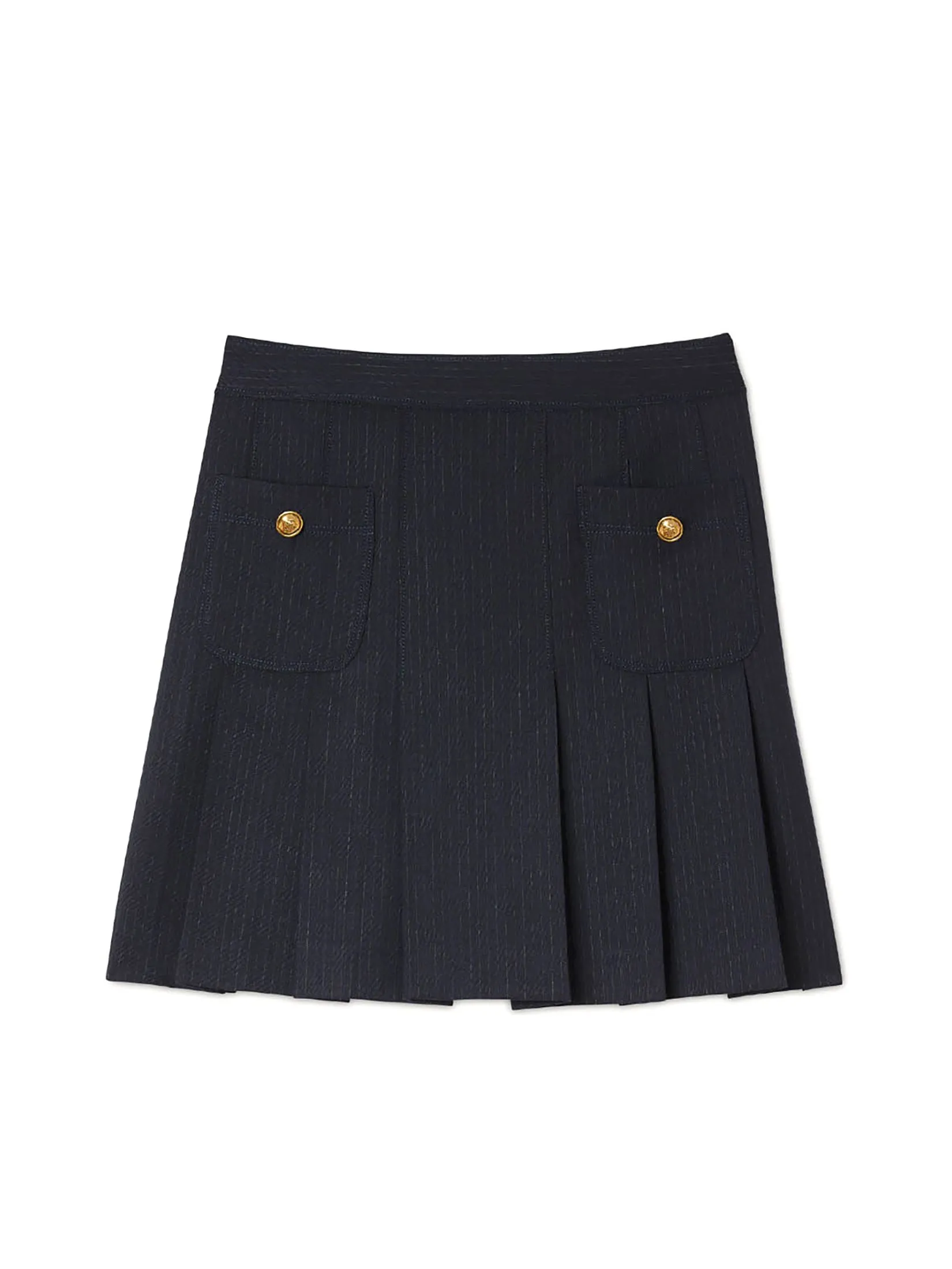 SANDRO Mini Striped Pleated Skirt