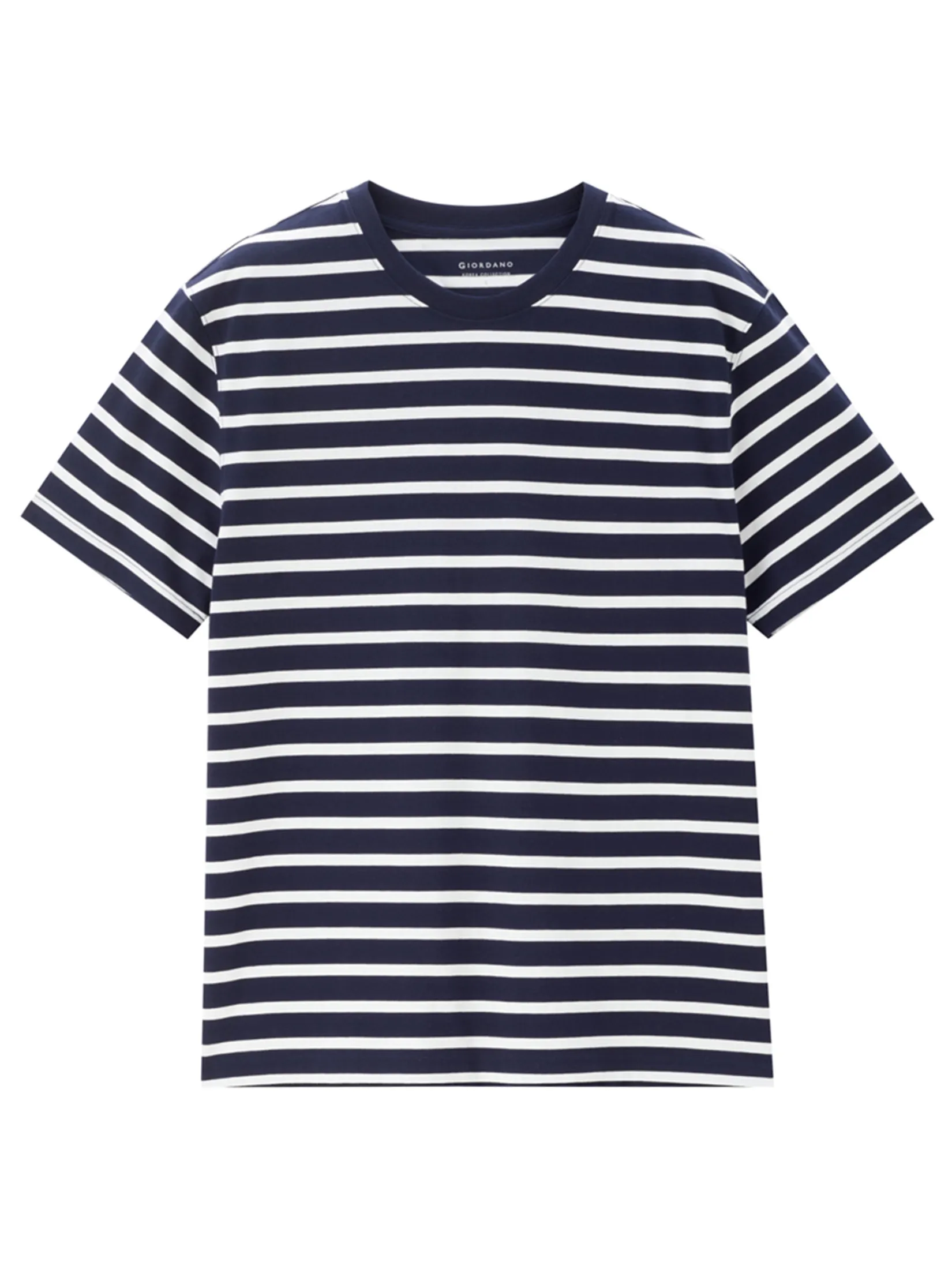GIORDANO Men s Online Exclusive Timeless Comfort Striped T-shirt (Korea) Navy x Blue x White