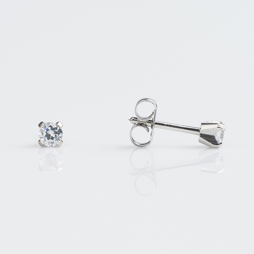 Studex Sensitive Sterilized For Sensitive Ear Stainless 3mm Cubic Zirconia