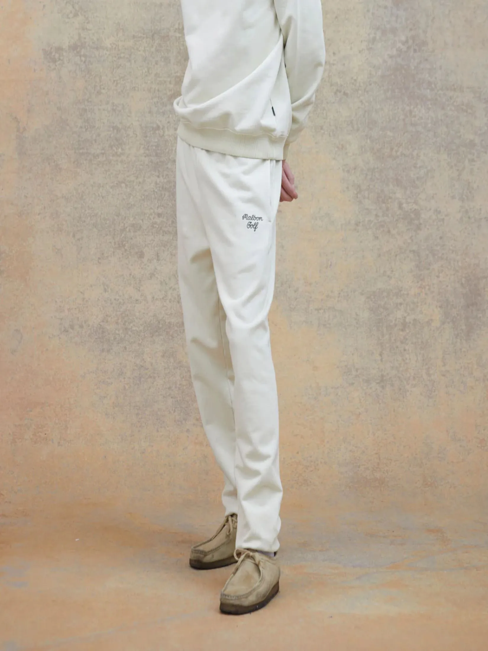 MALBON GOLF GOLF SCRIPT SWEATPANT IN NATURAL
