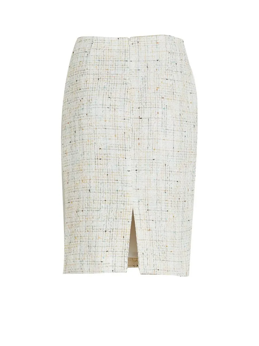 BOUTON White Tweed Texture Skirt No.B95P222030