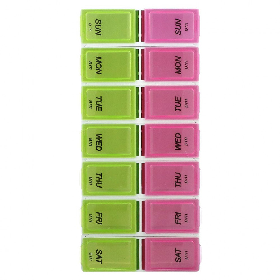Apex, Detach N' Go Pill Organizer, 7-дневный органайзер для таблеток с учетом приема 2 раза в день, размер XL, 1 шт.