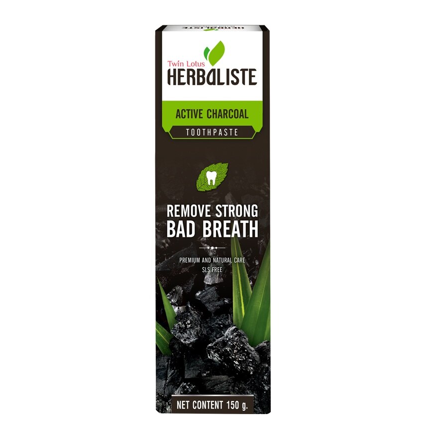 Twin Lotus Toothpaste Herbaliste Active Charcoal 150 G. - Black