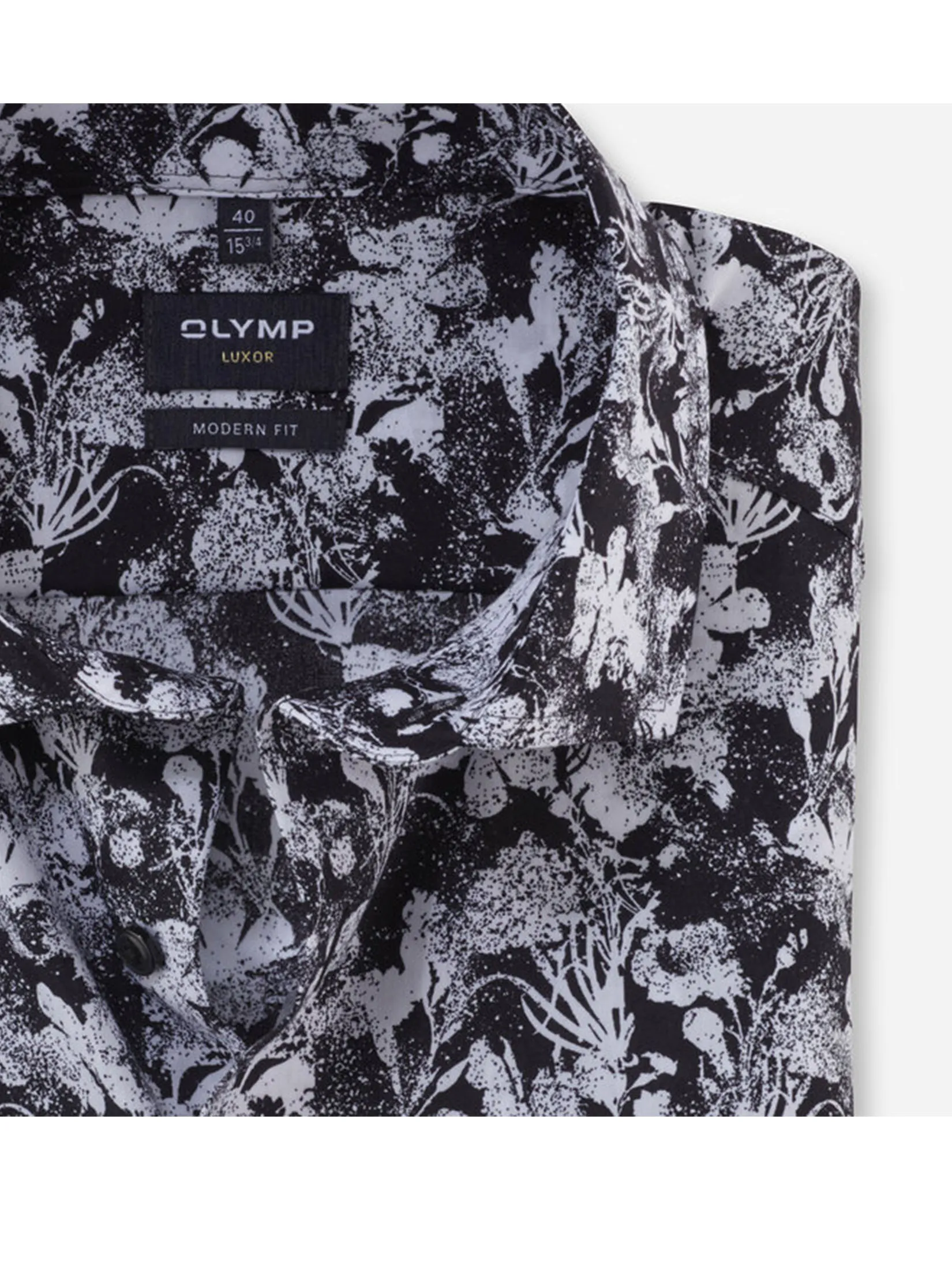 OLYMP MEN S SHIRT SHORT SLEEVES CASUALSHIRT MODERN FIT EASY IRON BLACK