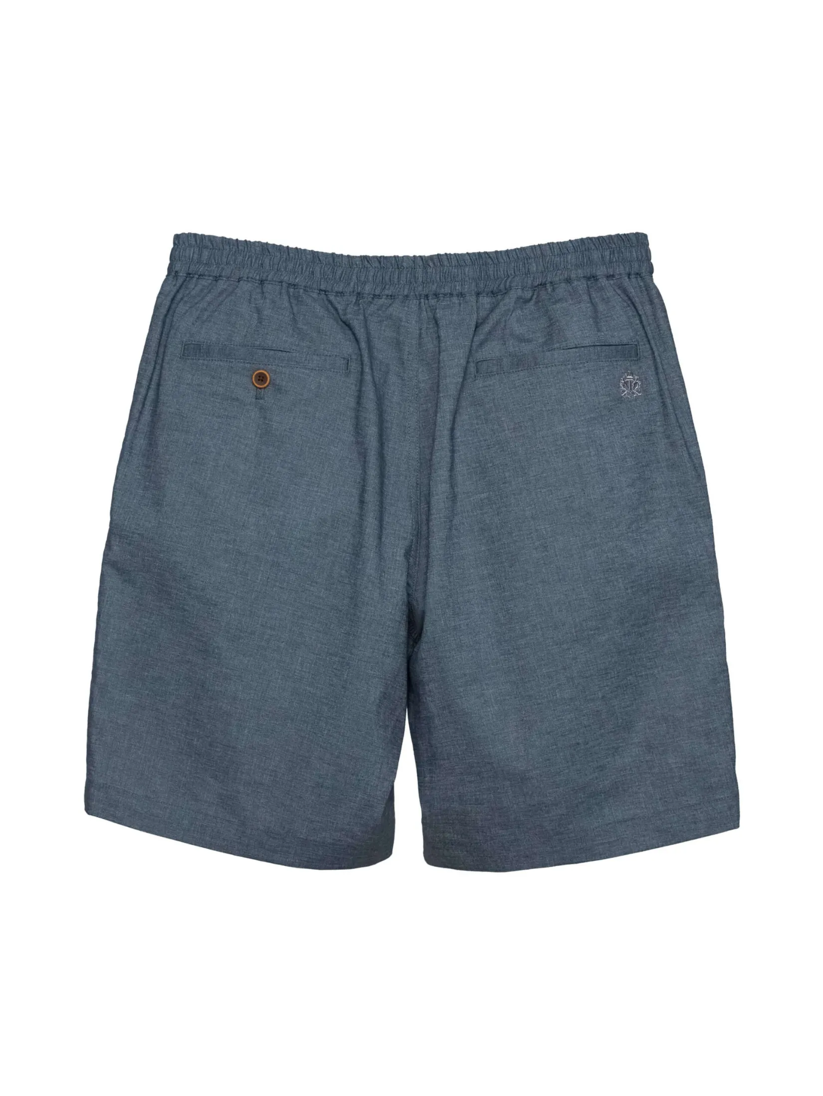 TAKEO KIKUCHI MEN NAVY STRETCH BLENDED HEMP SUMMER SHORTS