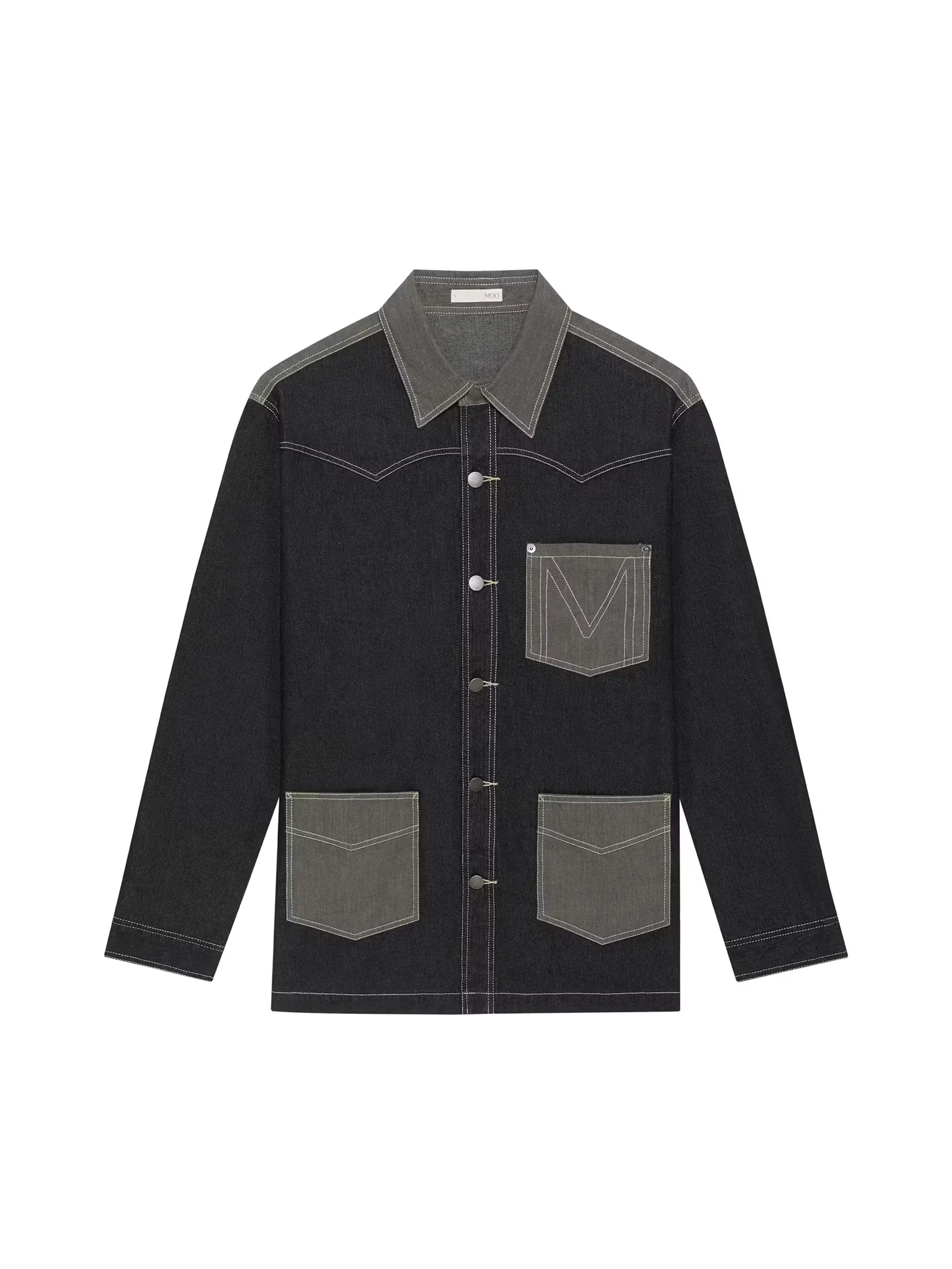 MOO [MOO 1/25] 
Two-tone Wild Patch Jacket Black