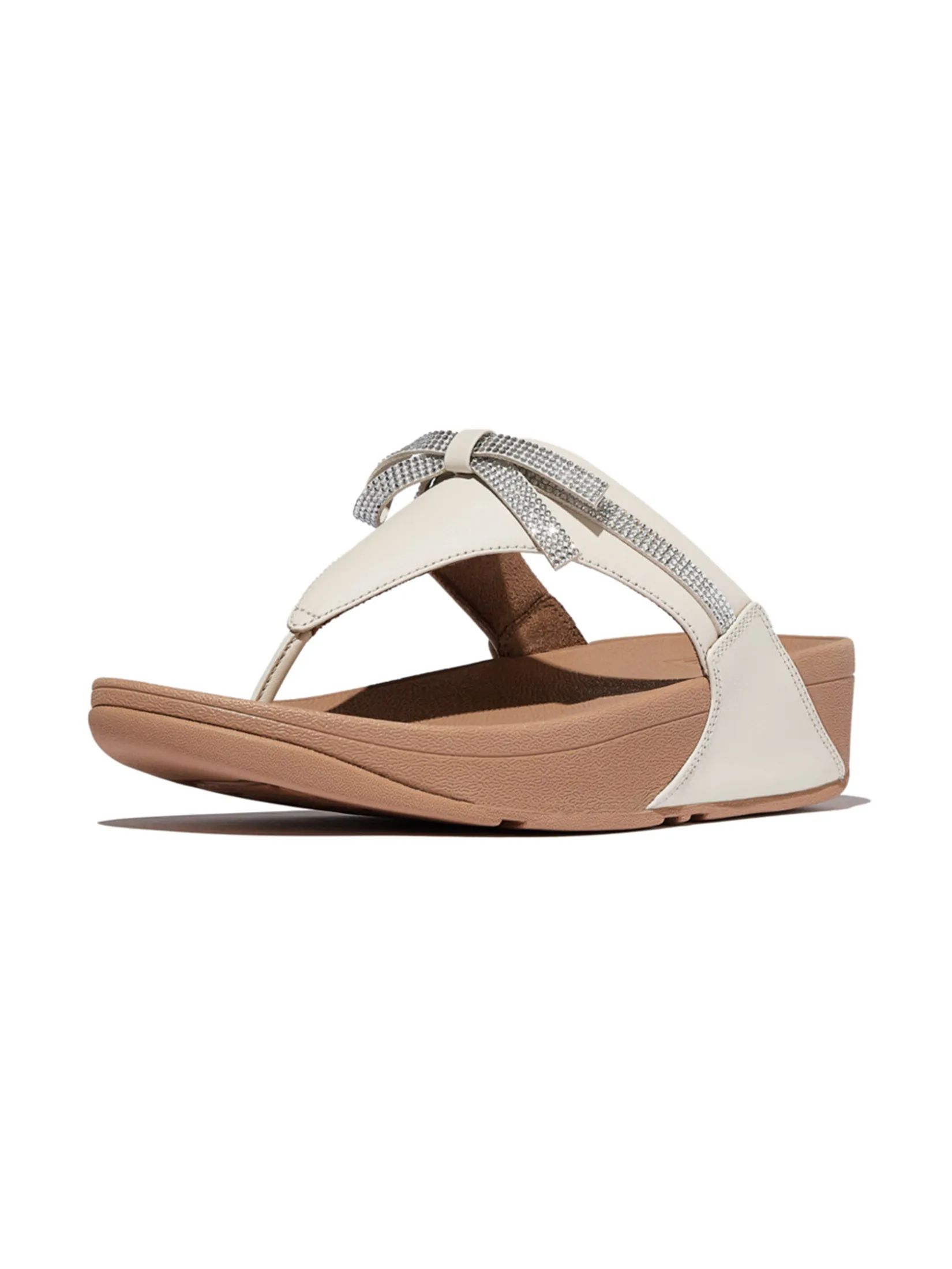 FitFlop™ WOMEN S LULU GLITZ-BOW LEATHER T/P BEIGE