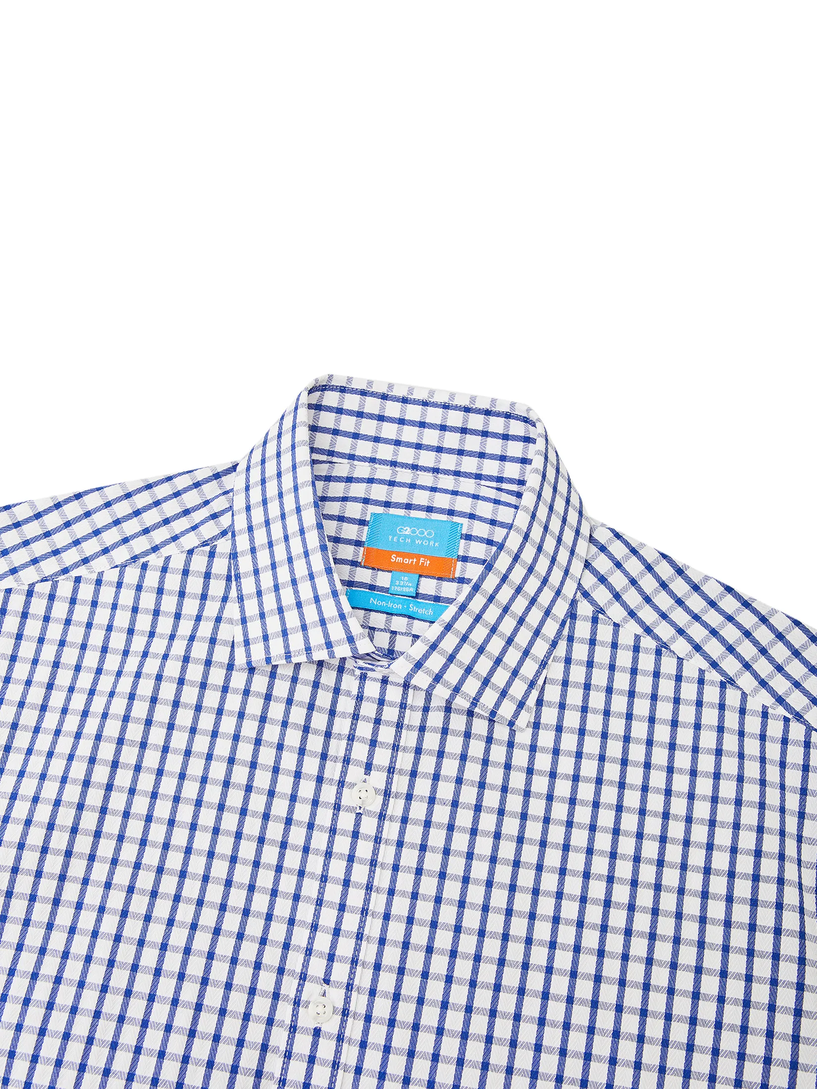 G2000 Men Clothing Non-Iron Cotton Blend Check Shirt  Smart Fit - Blue