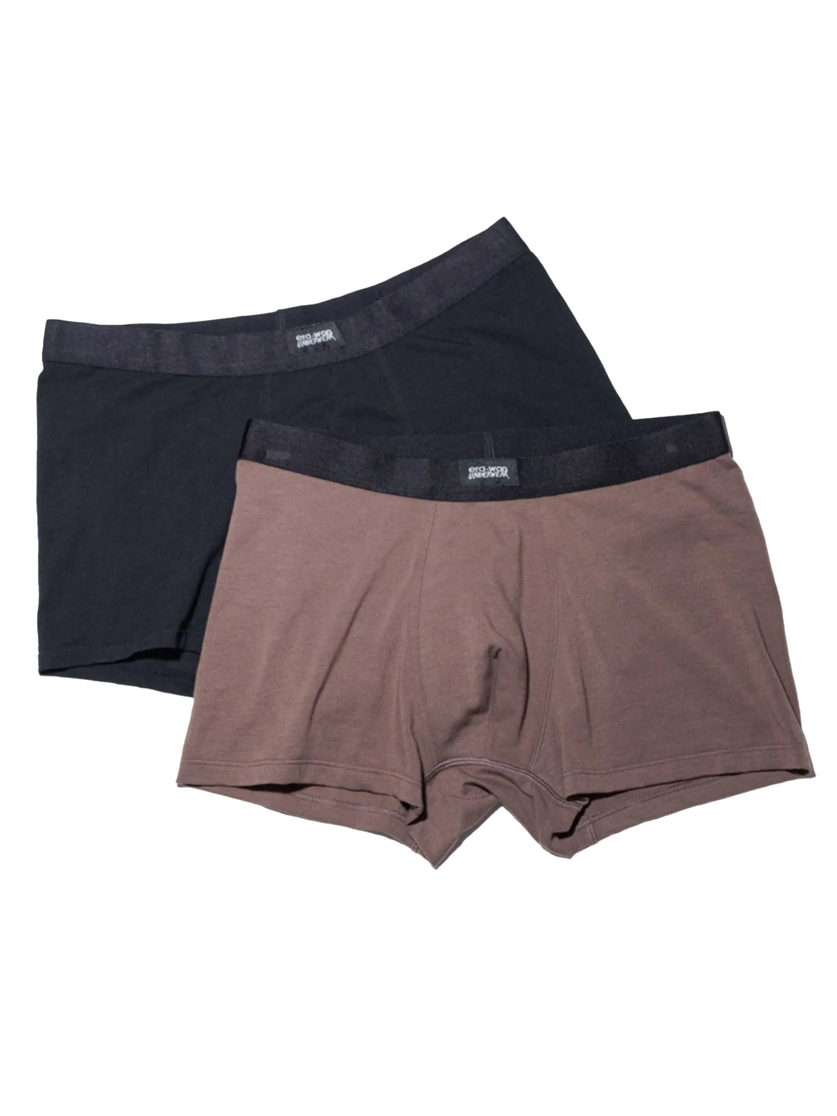 ERA-WON Men's Underwear trunk  Zinc Plus Anti-bac Black  and Brown 2 Pcs