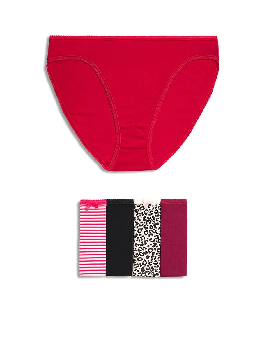 MARKS & SPENCER Women Panties High Leg Knickers Cotton Lycra 5pk