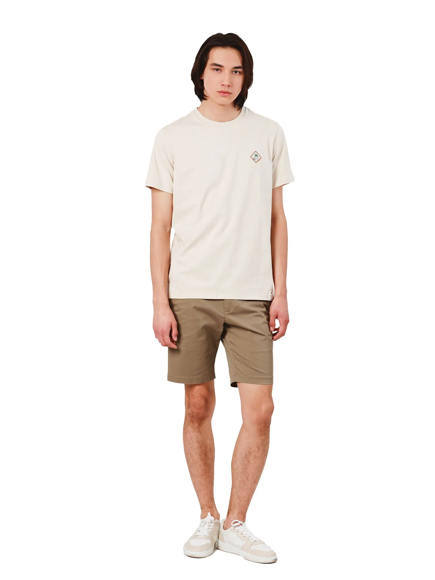 JOHN HENRY Men's T-Shirts (Slim Fit) Rejuvenate Vacation Beige