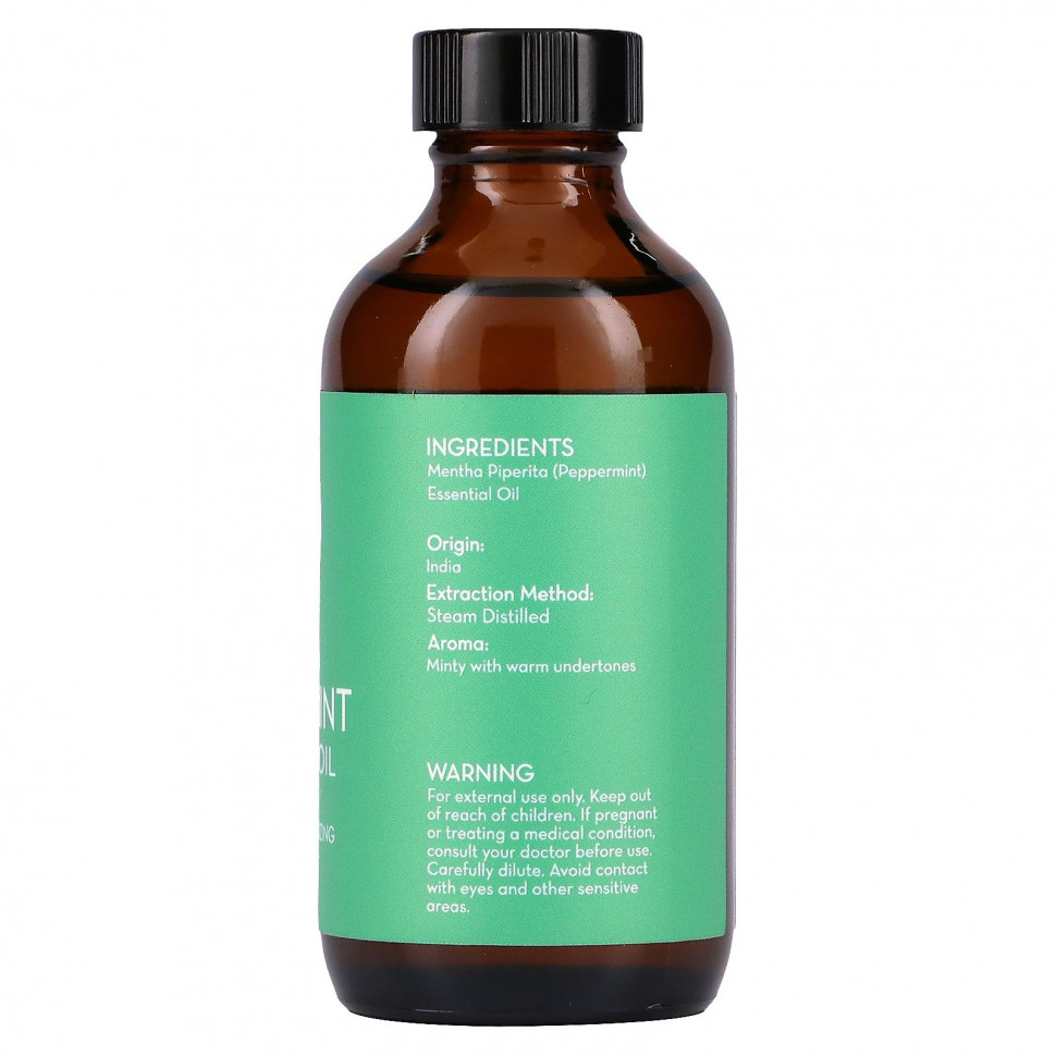 Pure Body Naturals, Эфирное масло, перечная мята, 120 мл (4 жидк. Унции)
