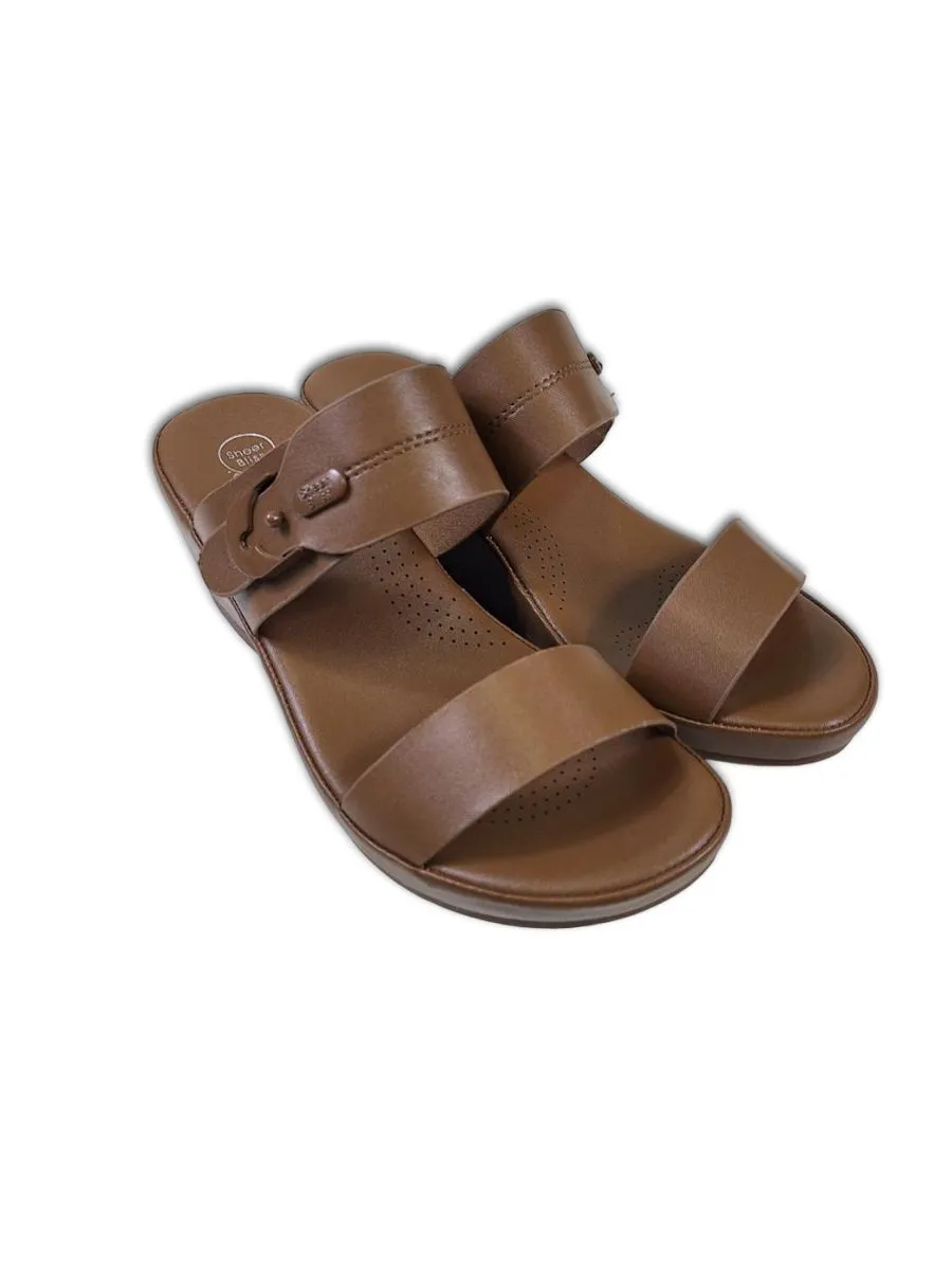 THAMES Women Heel Slippers Brown