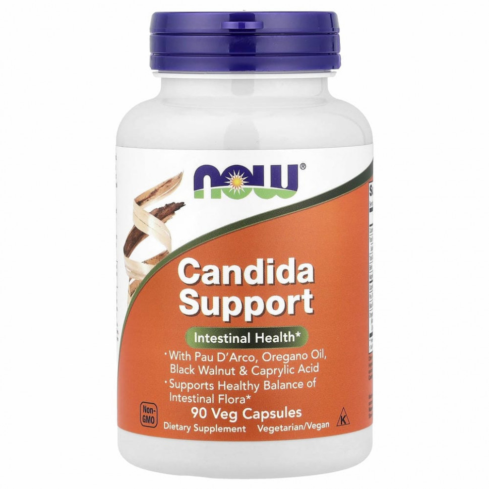 NOW Foods, Candida Support, 90 растительных капсул