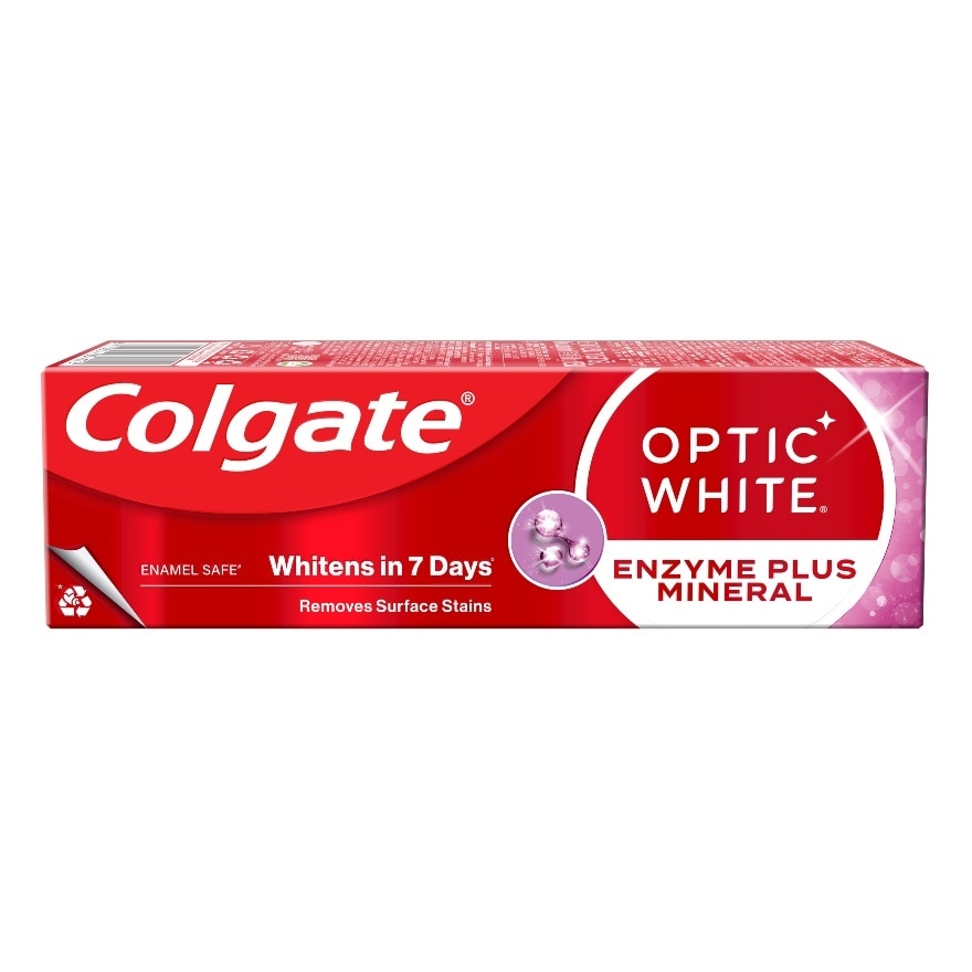 Colgate Toothpaste Optic White Enzyme Plus Mineral 80 G. - Red