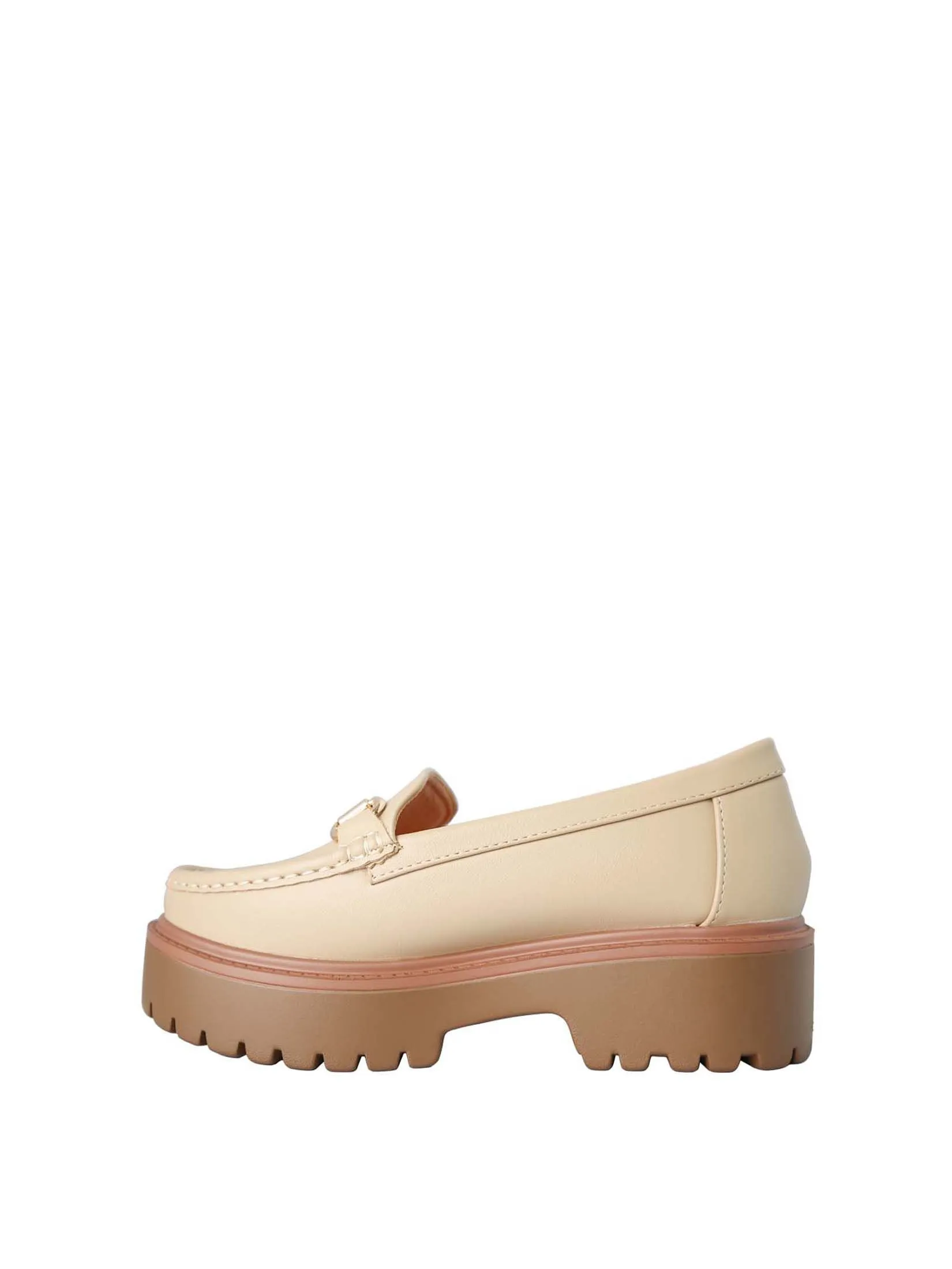 VILLAINS SF ROVE Women's Platform Loafer Heels OFF WHITE