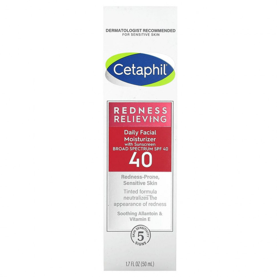 Cetaphil, увлажняющее средство от покраснений для лица, солнцезащитный фактор SPF 20, нейтральный оттенок, 50 мл (1,7 жидк. унции)