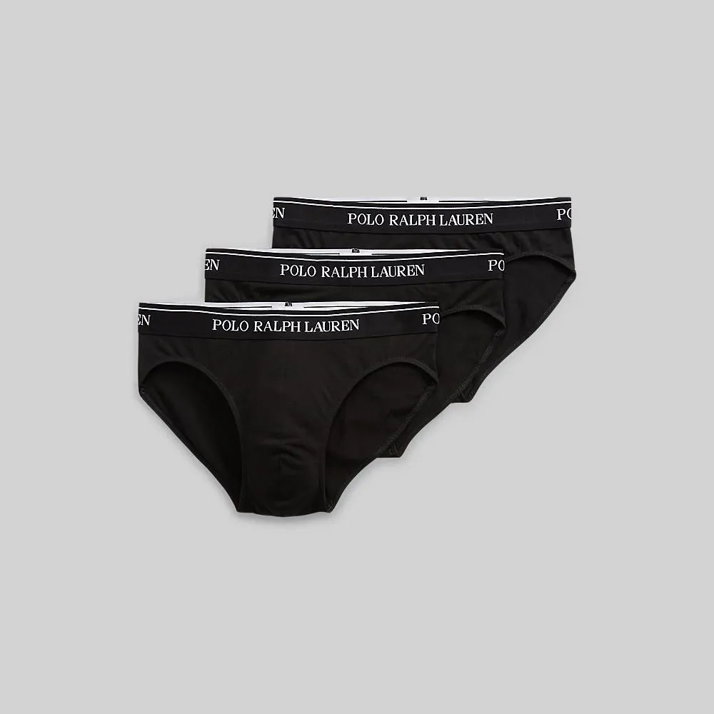 POLO RALPH LAUREN Underwear BRIEFS-Stretch Cotton Brief 3-Pack MAPOUND01820035 001 BLACK