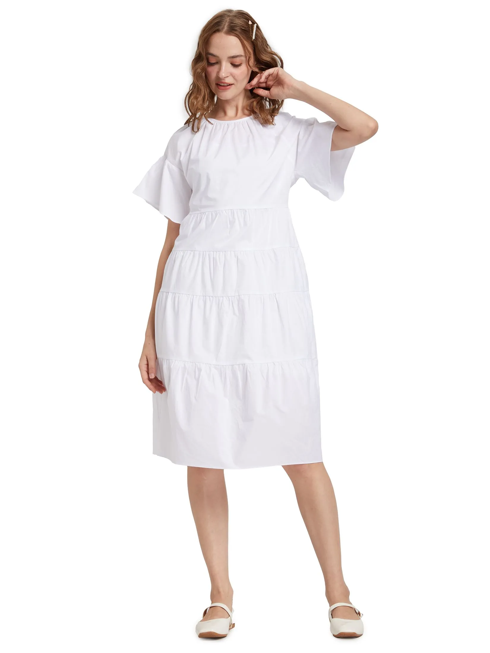 LOLITA Women Dress Poplin Ruffle