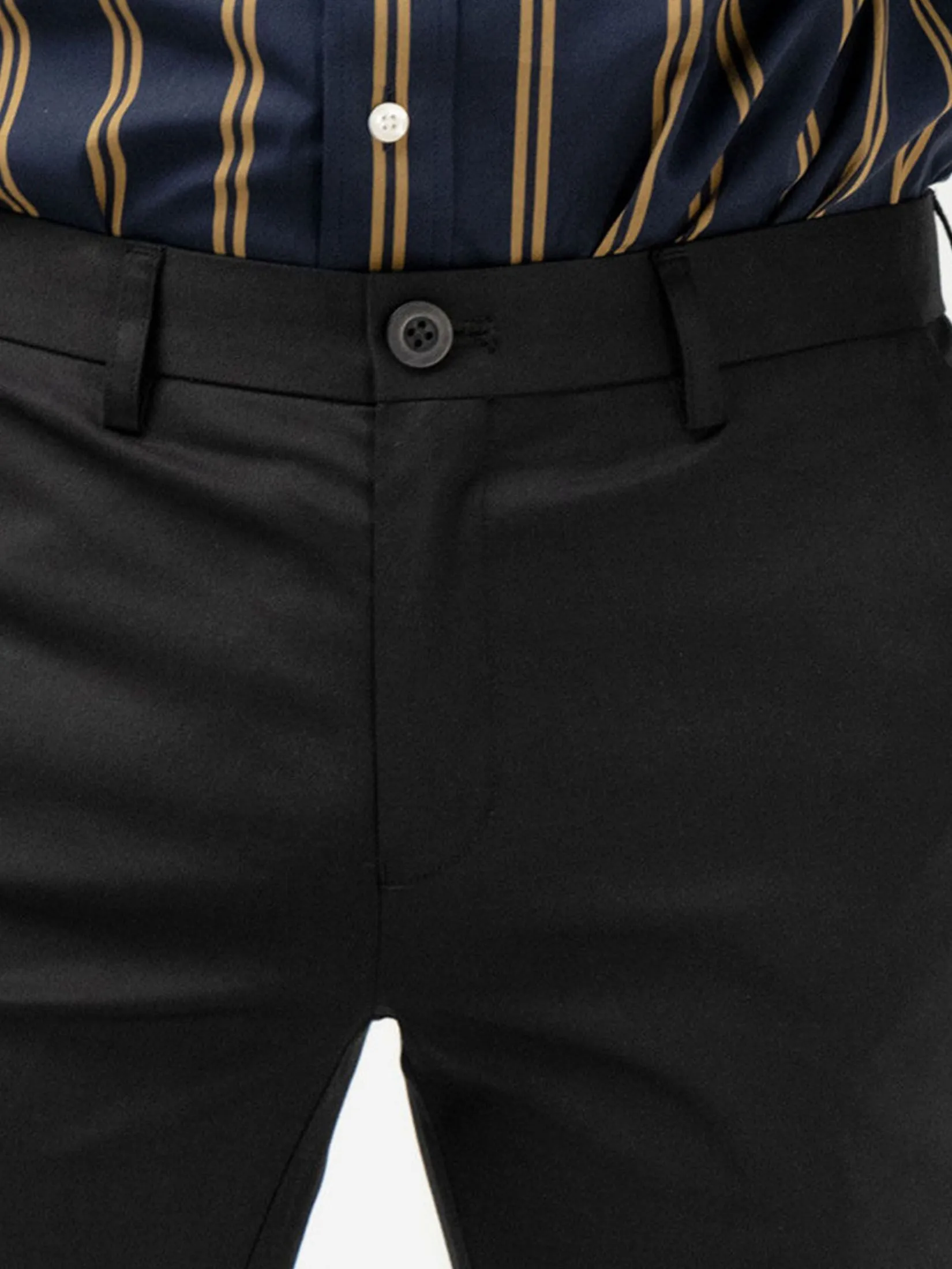 ERA-WON Men's Super Skinny Pants Lightweight Black