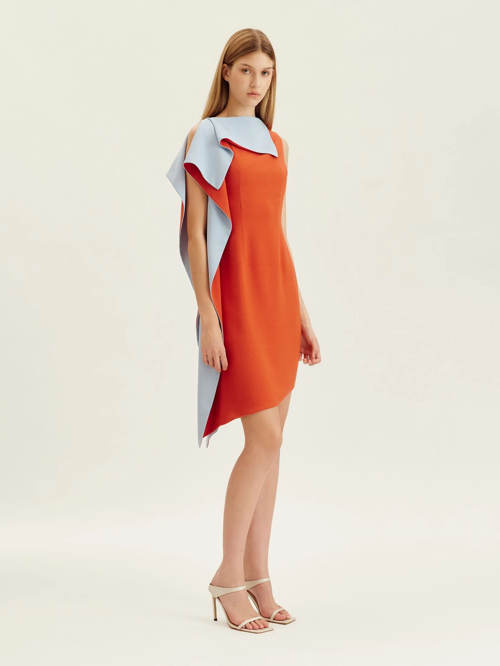 ASAVA ( AW24 ) Isha Asymmetric Women Dress Orange