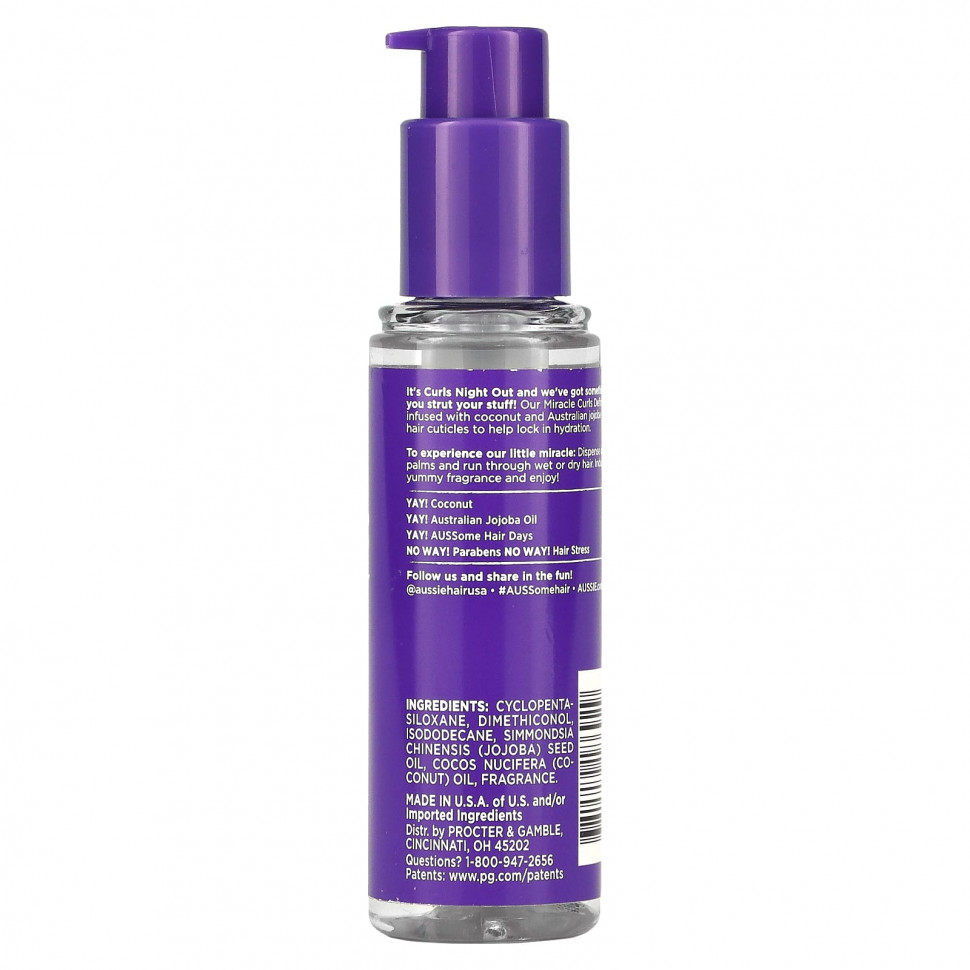 Aussie, Miracle Curls, масло для определения локонов, 95 мл (3,2 жидк. Унции)